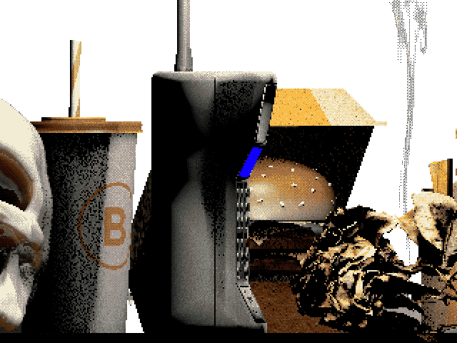 320x240x2px, 450 frames, GIF
burger, fries, coke, motorola dynatac, rose, glasses, pills, camera, smoke, coffee, skull