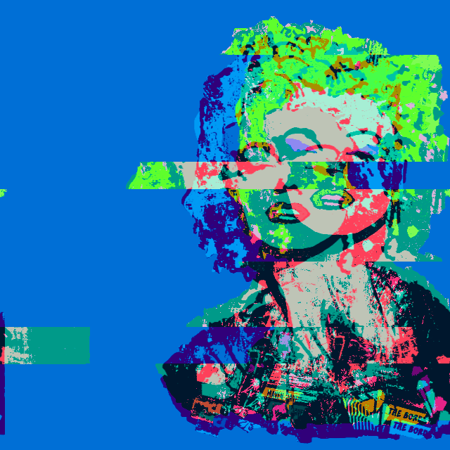 In 1967, Andy Warhol created various Marilyn Monroe prints from 5 different screens. Warhol said of these works,  "The more you look at the same exact thing, the more the meaning goes away, and the better and emptier you feel." I drew my own Marilyn drawing and repeated it over and over, in order to reflect some of the same abstraction.