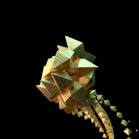 Fluid Motion of an Gold Helix Cluster