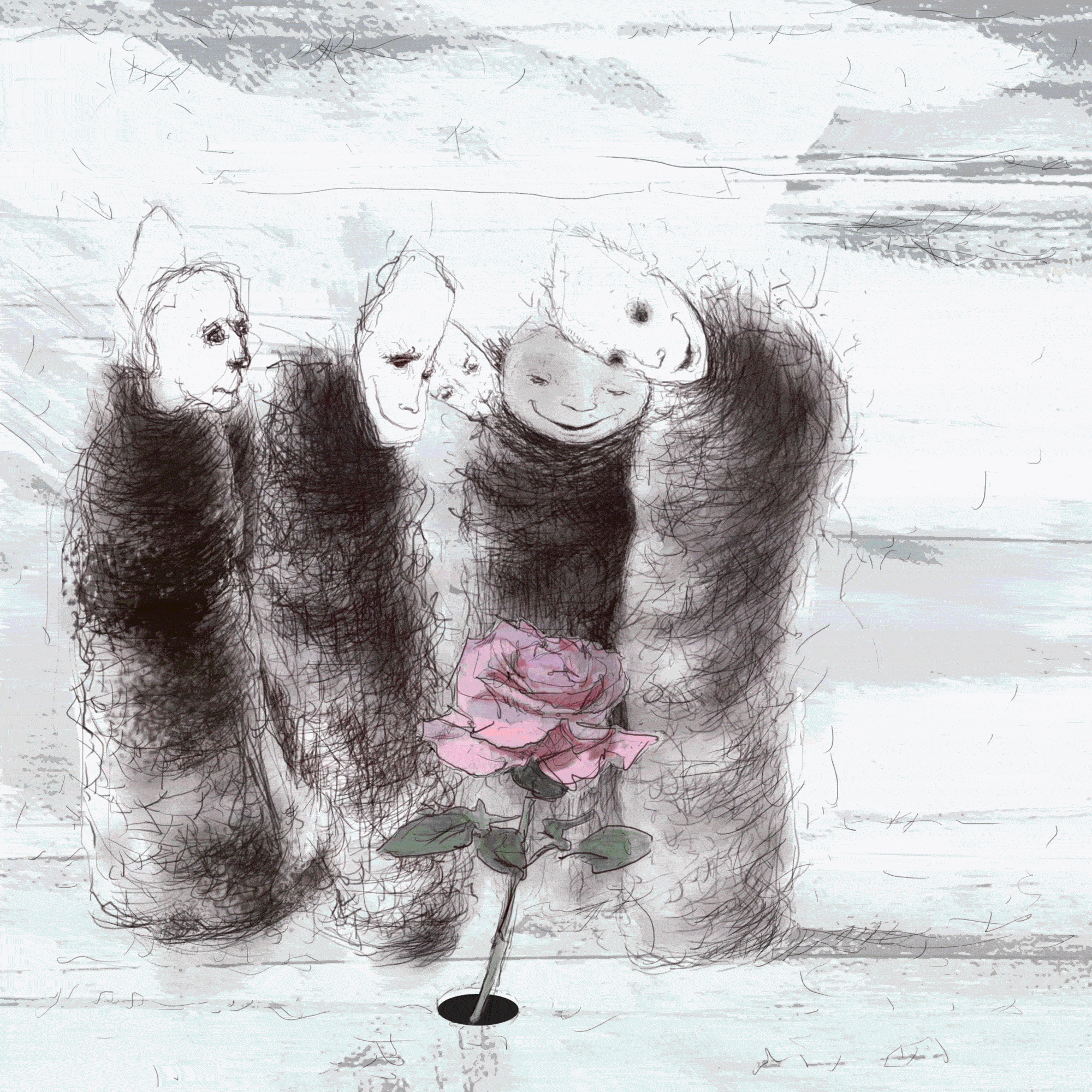 "Mlibty Rose" is the first work ever from MLIBTY Shadow series, (in any medium), where MLIBTY Shadows saw the rose. This rose entered the world of Shadows from some parallel dimensions, opening the hole for long forgotten possibilities of untaken paths. 
This is an exclusive piece of blockchain art with dedication. 
Dedicated to Zack Yanger.