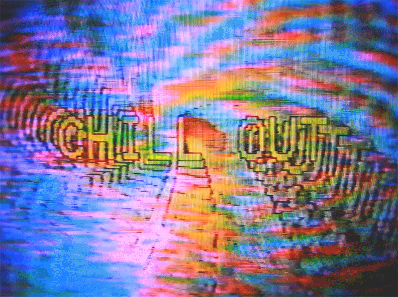 A never-before-seen Hi-Res GIF of my iconic 2016 VHS art piece, Chill Out (in the Vortex). 