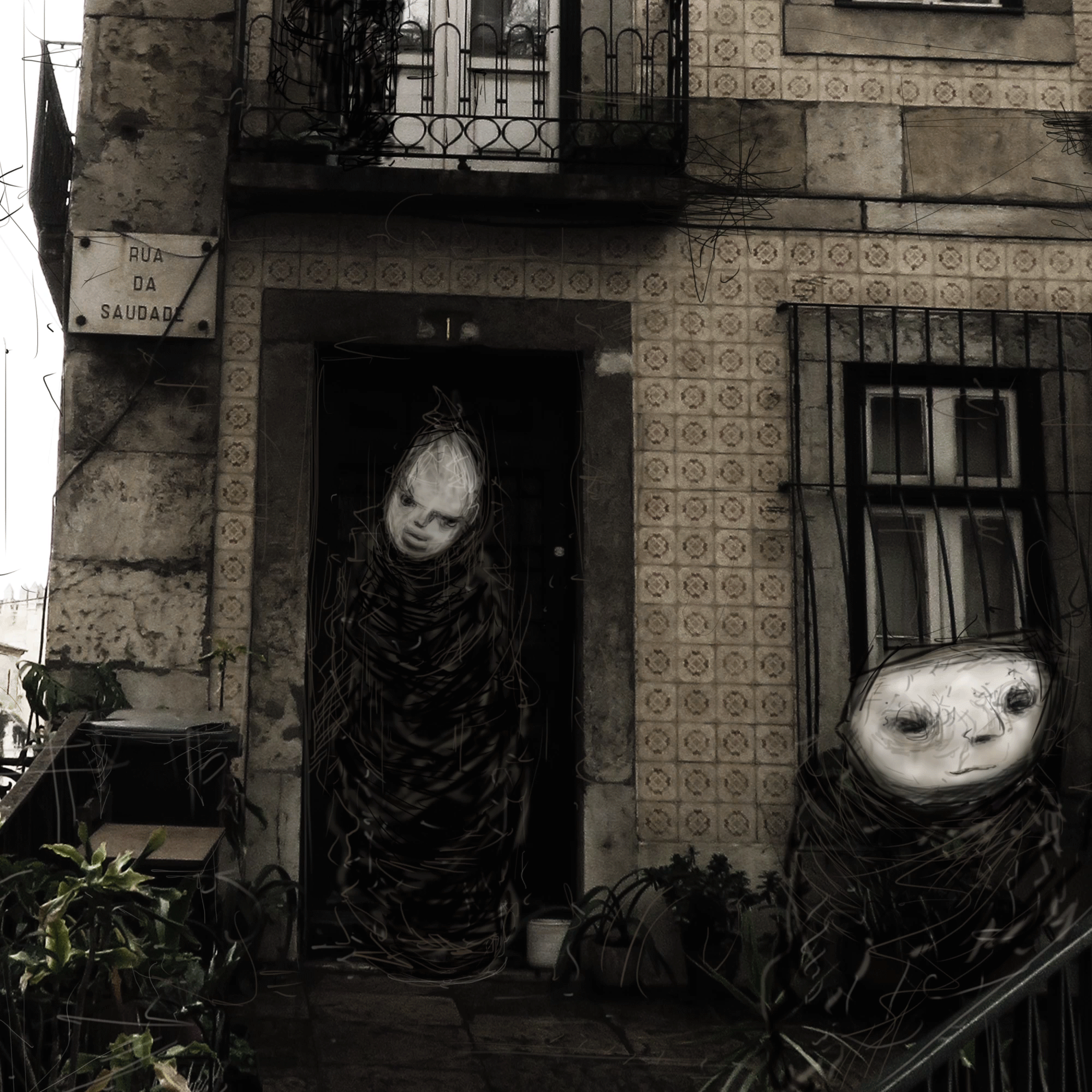 This is first of the four animated details of the work named "Rua da Saudade". "Mlibty Shadows" is a series that started with small sculptures back in 2013, but during the time evolved into something bigger. If you're interested in the official version of the story and more traditional works, check https://www.patreon.com/mlibty