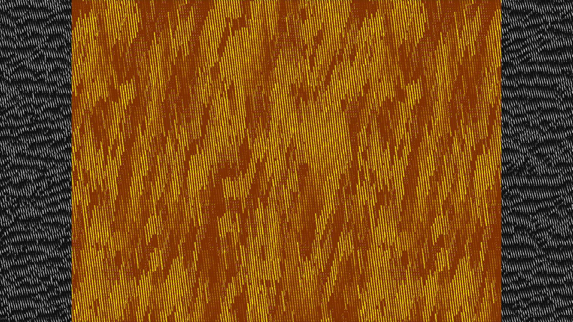 How does one convey a sense of space and materiality through digital abstraction? For fifteen years, Nicolas Sassoon pursued this question through his artistic practice, using the visual language of early computer graphics.

Each animation from SLABS is created using a moiré pattern technique and are rendered with streaks of hard-edged pixels and limited color palettes. The pixelated textures and colors are composed to divide the screen in horizontal and vertical arrangements, like slices of digital matter stacked against each other. The resulting animations appear as high-contrast, kinetic works that evoke natural features, geological formations, imaginary structures, or abstract compositions.

At large, these compositions relate to many histories of abstraction in painting, op art, moving image, and computer graphics: from the optical paintings of Bridget Riley to the moiré sculptures of Jesús Rafael-Soto, from the experimental video works of the Vasulka’s to the pixelated maps of The Legend of Zelda.

SLABS can be viewed both horizontally and vertically. SLABS can be displayed as “wallpapers” in both metaverse architectures and physical spaces. 
