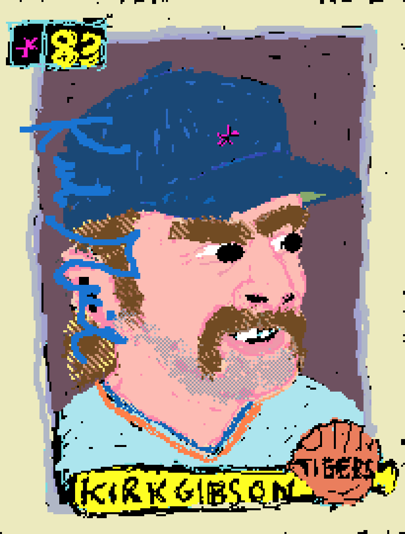 the anagram for ⭕️🐅 is 'signature.'  
1983 kirk gibson all star card, signed. 
study#2, 05/27/2022