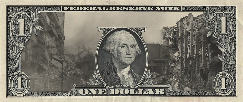 This is the reality of the Dollar, only visible throught augmented reality when scanning a $1 bill with the Artivive app (iOs, Android)
Animated GIF, 45.1Mo, 1000x423pixels