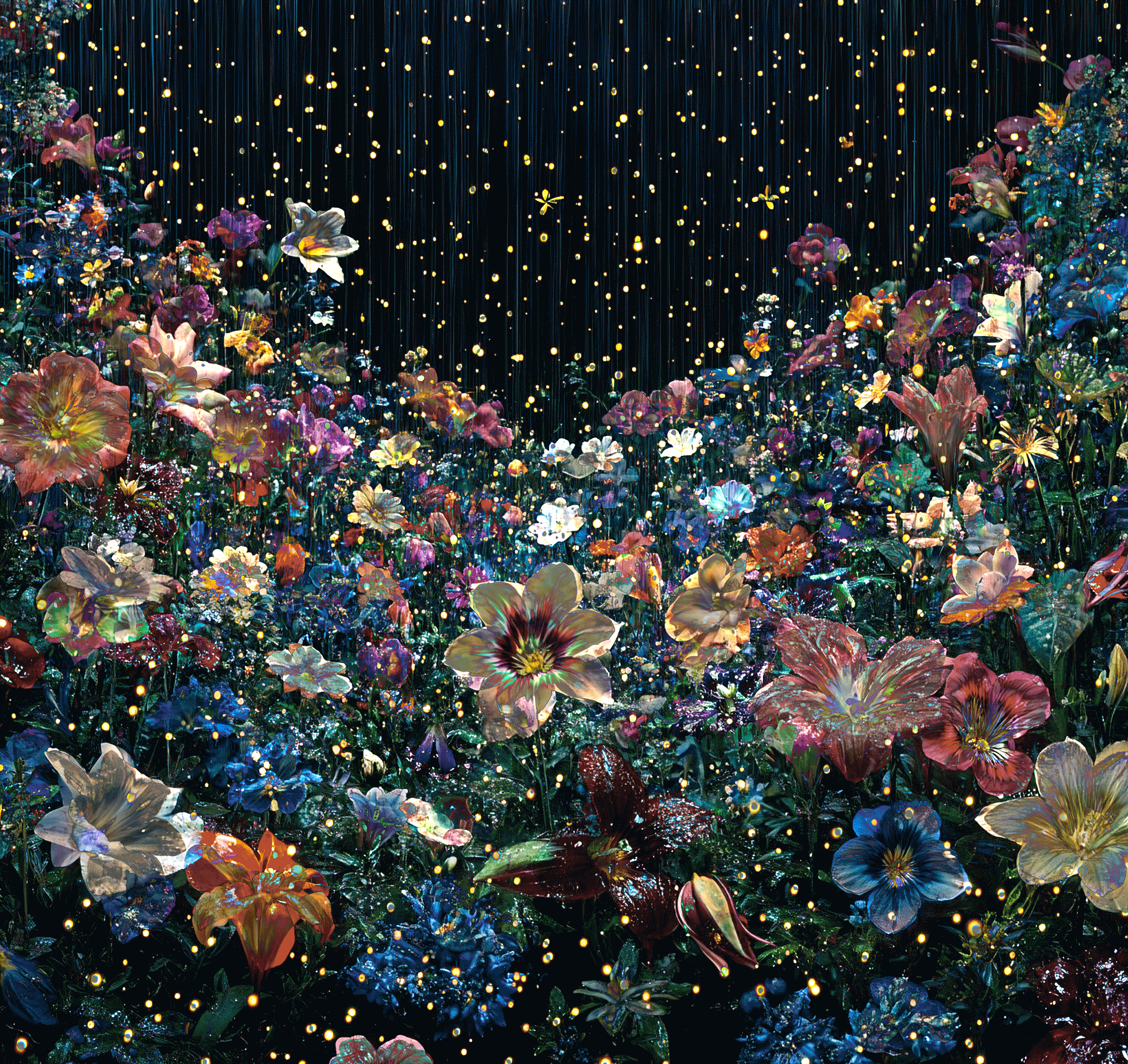 This piece continues to evolve Jennifer Panepinto’s exploration of a signature glitch aesthetic—an emotional language that reflects how she experiences the world. Created using Midjourney AI and Adobe Photoshop, the work is inspired by flowers at night, reimagined through layered digital distortions. For Panepinto, glitch represents the fragmented, vibrating nature of existence—life as a series of anxious, shifting frames. The visual foundation is rooted in her childhood memories of three seventeenth-century Dutch flower paintings that hung in her grandparents’ home. She was captivated by their delicate balance of light and shadow and the quiet melancholy they evoked. Through glitch, she seeks to modernize that classical stillness, infusing it with motion and digital tension. This work is part of Vibism, a web3 art movement dedicated to exploring the unseen—energy, intuition, and the internal landscape. Jennifer Panepinto, also known as QuantumSpirit, is a visual artist who fuses analog and digital processes, working across mediums from Polaroid photography to AI-generated art. Her practice draws from her lived experiences with mental health, and often explores metaphysical themes, using visual elements like rainbows to represent both clarity and distortion. The dreamlike quality of her work reflects a deeper inquiry into perception, memory, and consciousness.

The post that went "viral" of this piece: https://x.com/JenPanepinto/status/1963278052021895498