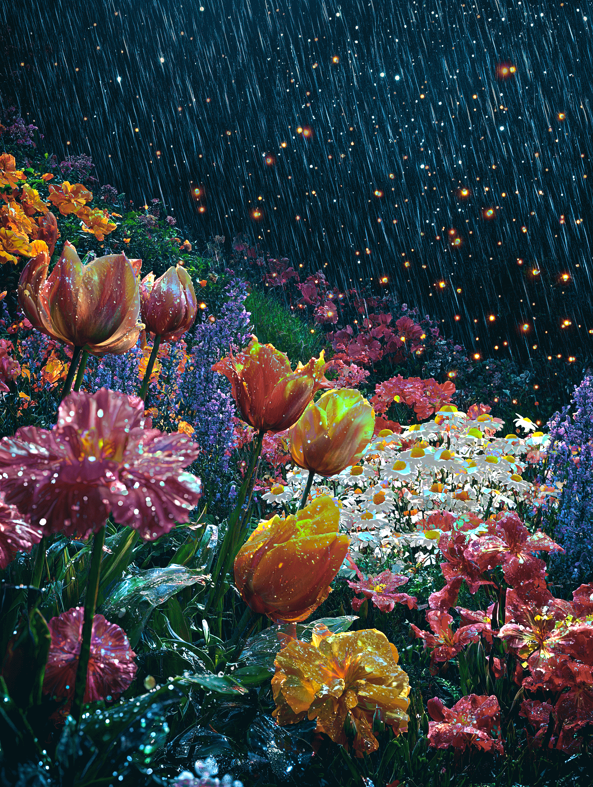 This piece continues to evolve Jennifer Panepinto’s exploration of a signature glitch aesthetic—an emotional language that reflects how she experiences the world. Created using Midjourney AI and Adobe Photoshop, the work is inspired by flowers at night, reimagined through layered digital distortions. For Panepinto, glitch represents the fragmented, vibrating nature of existence—life as a series of anxious, shifting frames. The visual foundation is rooted in her childhood memories of three seventeenth-century Dutch flower paintings that hung in her grandparents’ home. She was captivated by their delicate balance of light and shadow and the quiet melancholy they evoked. Through glitch, she seeks to modernize that classical stillness, infusing it with motion and digital tension. This work is part of Vibism, a web3 art movement dedicated to exploring the unseen—energy, intuition, and the internal landscape. Jennifer Panepinto, also known as QuantumSpirit, is a visual artist who fuses analog and digital processes, working across mediums from Polaroid photography to AI-generated art. Her practice draws from her lived experiences with mental health, and often explores metaphysical themes, using visual elements like rainbows to represent both clarity and distortion. The dreamlike quality of her work reflects a deeper inquiry into perception, memory, and consciousness.

The post that went "viral" of this piece: https://x.com/JenPanepinto/status/1963278052021895498