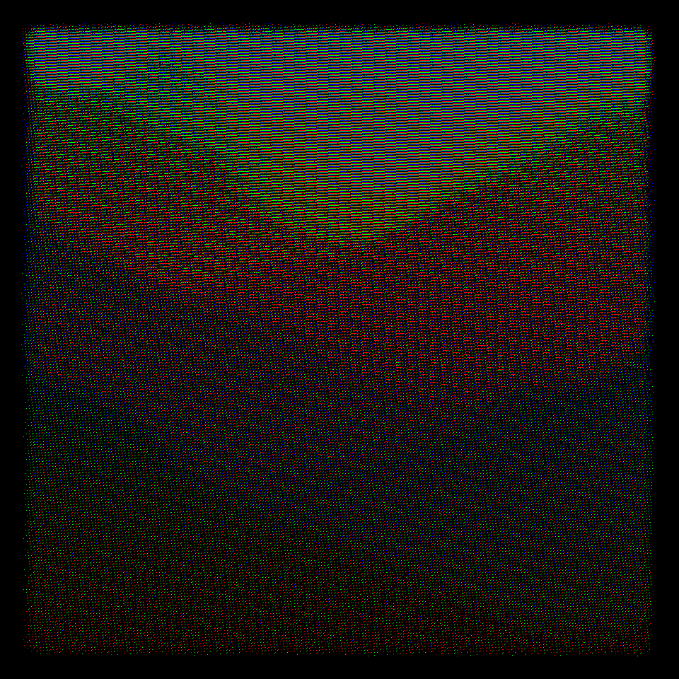 RGB Studies is a project by Nicolas Sassoon featuring digital animations created with moiré patterning, pixel dithering and primary colors.