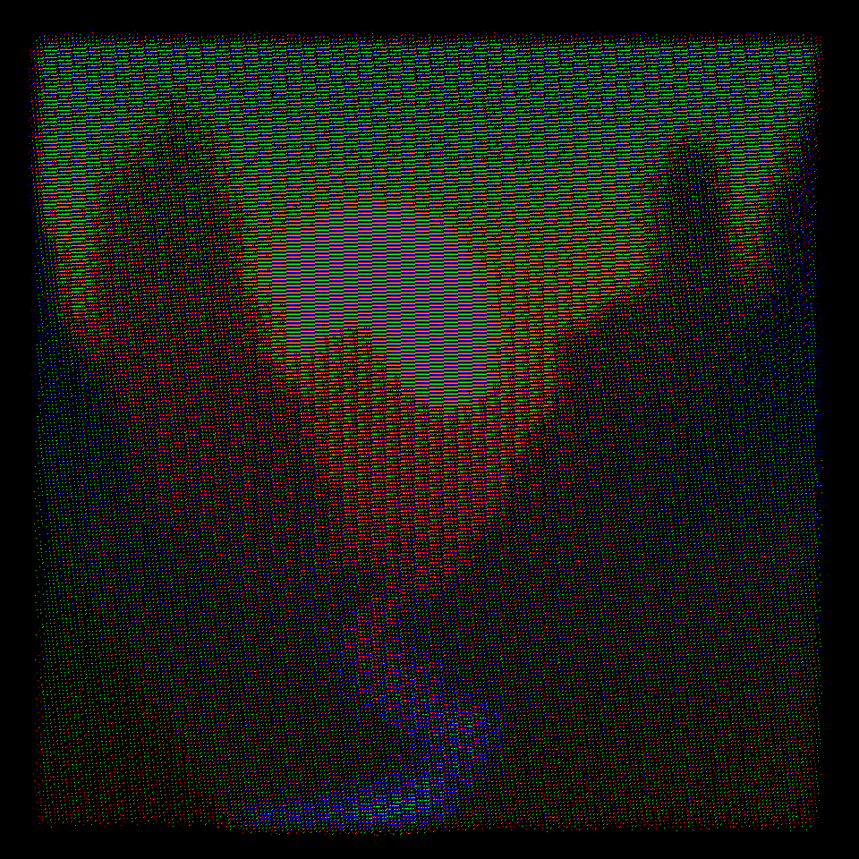 RGB Studies is a project by Nicolas Sassoon featuring digital animations created with moiré patterning, pixel dithering and primary colors.