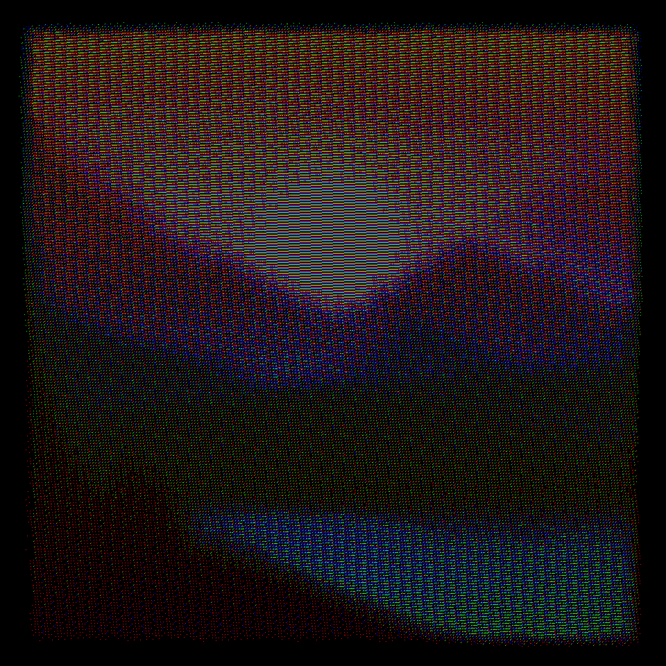 RGB Studies is a project by Nicolas Sassoon featuring digital animations created with moiré patterning, pixel dithering and primary colors.