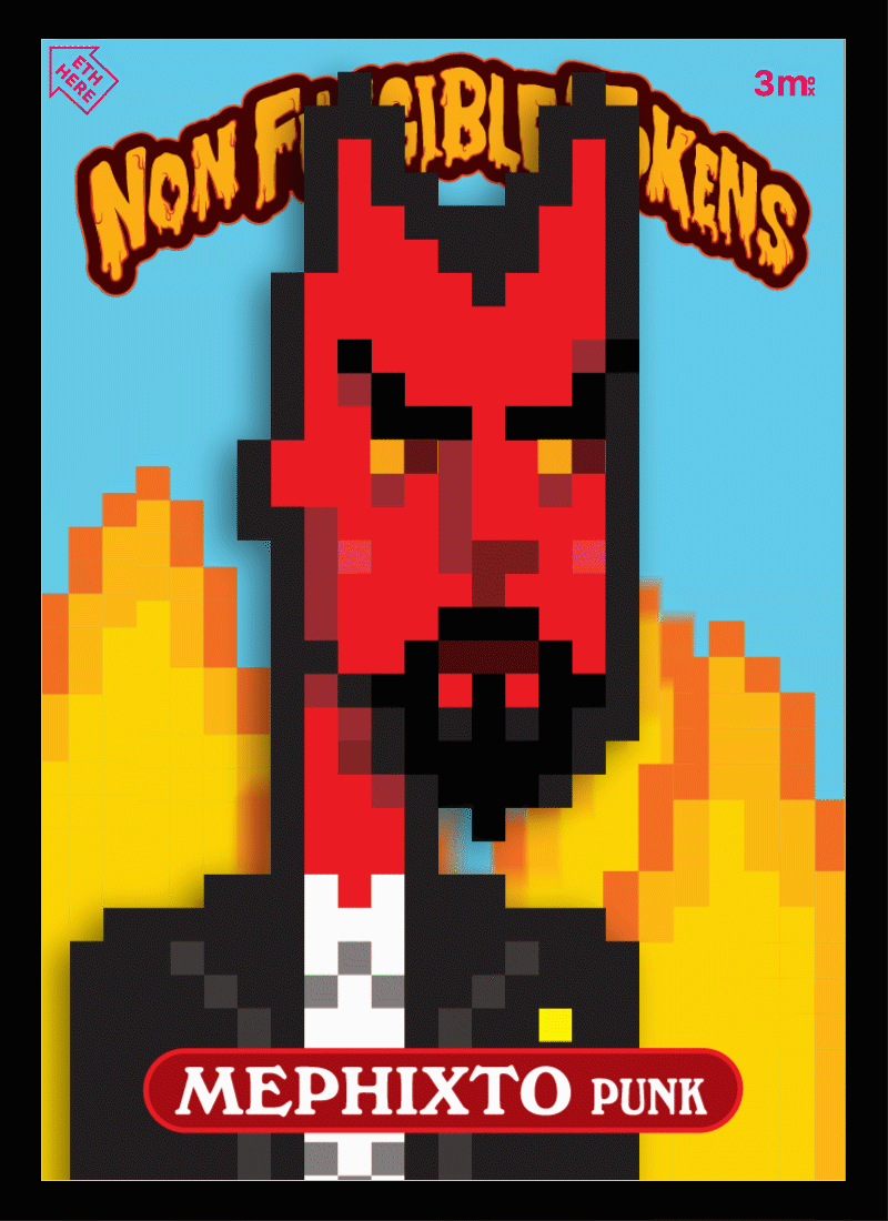 Taking GPK cards as inspiration, I will make a series (10) of cards related to the rare digital art/NFT theme. This is the third one, ENJOY!