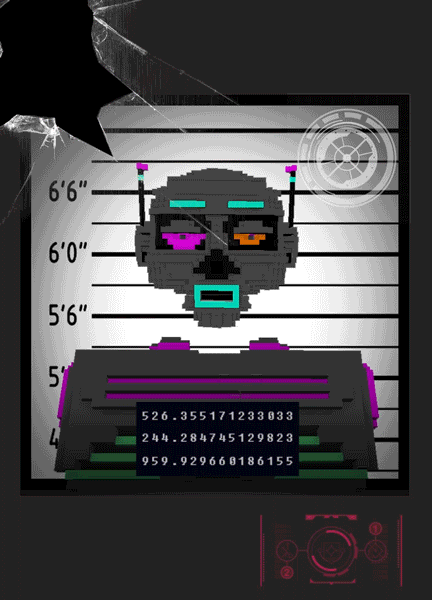 3L-84574RD, One of the most dangerous robot in Cryptovoxel, last seen in Gangnam near the Rose Nexus.
Reward 99000credits battery full or empty.
Help us find him, share this!