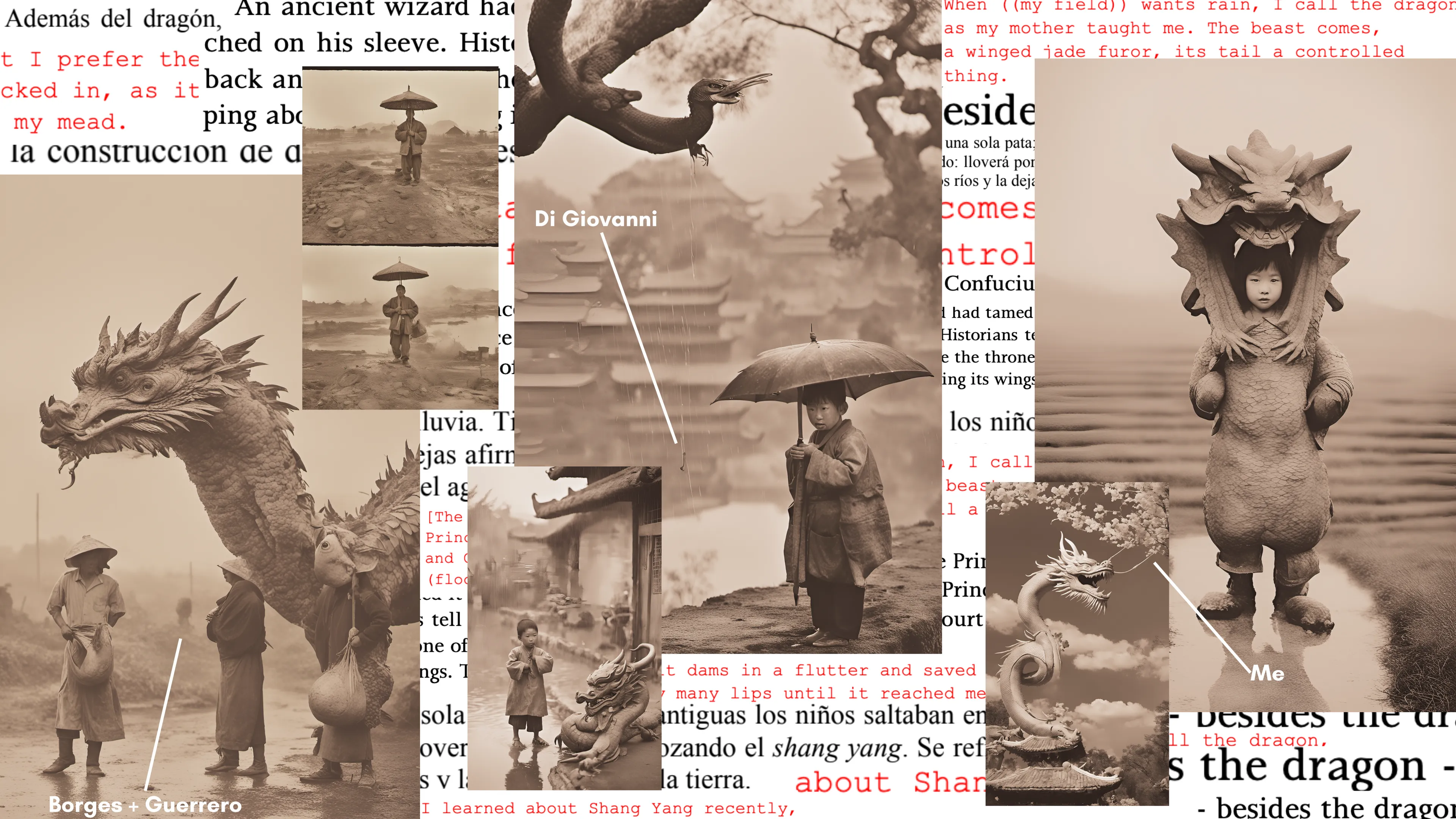 Shang Yang: The Rain Bird: Collage. Available as part of a collector's set. Edition of 1. Courtesy of the poet and OFFICE IMPART.