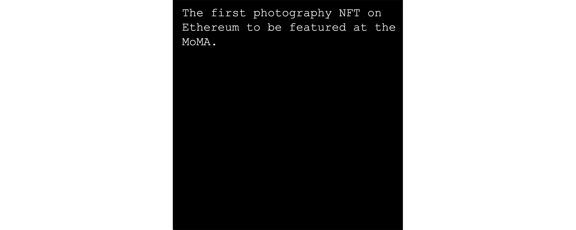 0xDEAFBEEF, *First NFT #99879*, 2021. Courtesy of the owner.