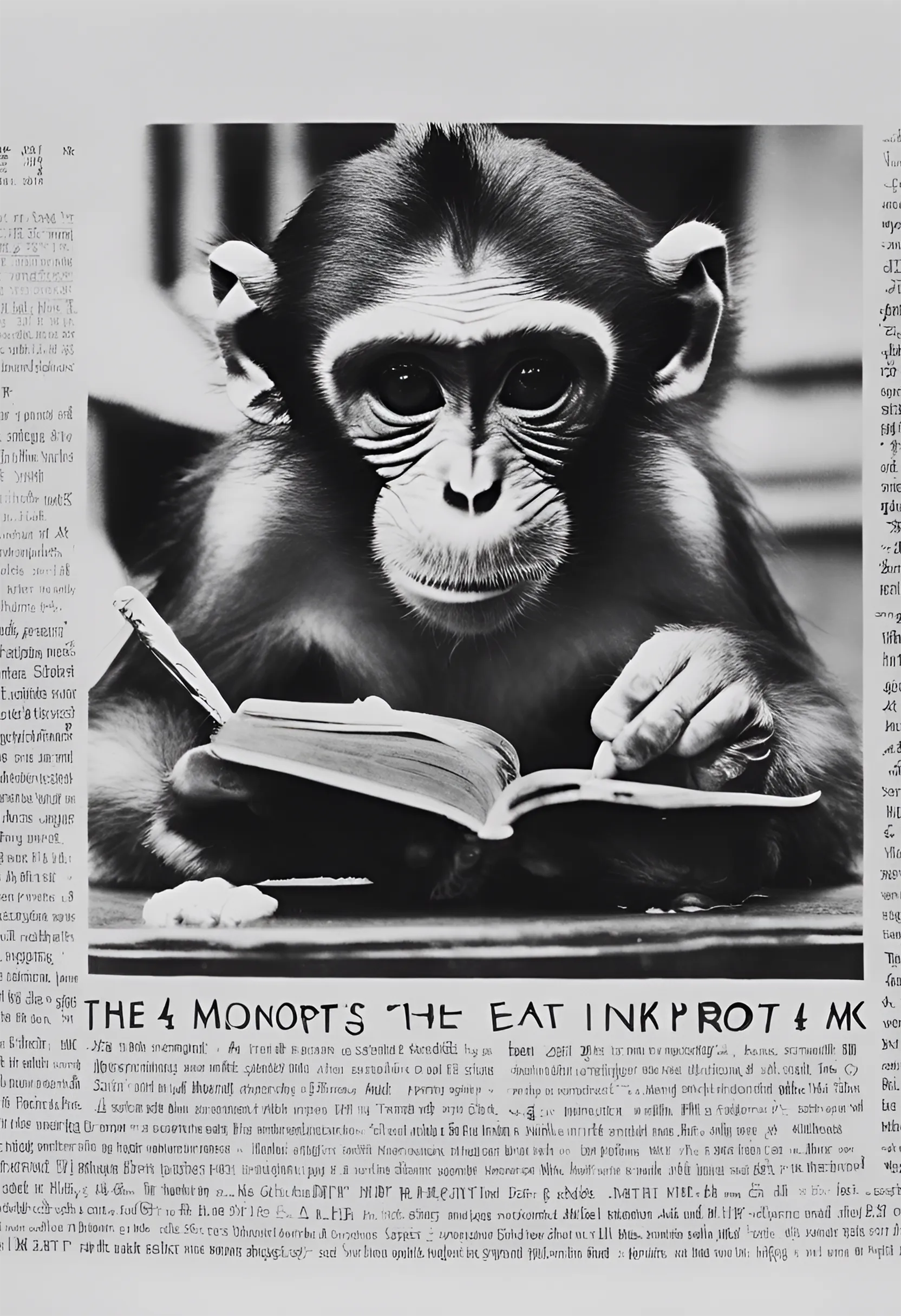 *The Monkey of the Inkpot: Image Generated by Caballero's Poem*. Available as part of a collector's set. Edition of 1. Courtesy of the poet and OFFICE IMPART.
