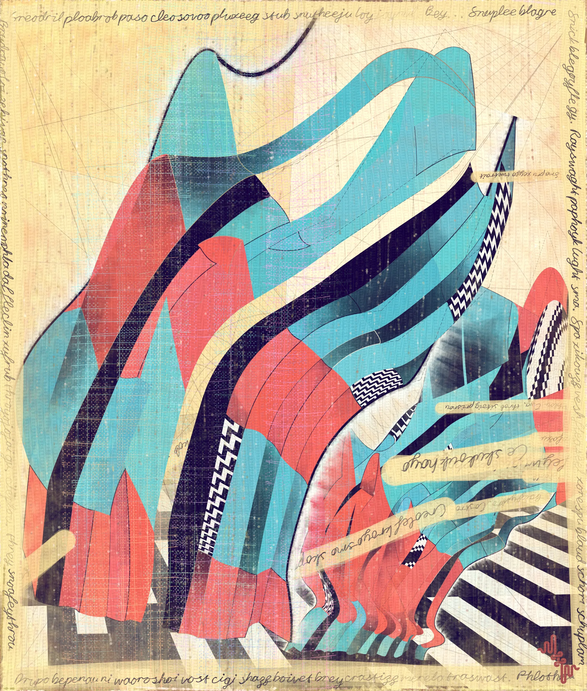 # Algorithmic Expressionism and the Landscape of Madness #
# . #
## Landscape Inversion ##
This project began with a whimsical idea: to invert the convention of landscape painting on canvas—one of the most ubiquitous motifs in art history. Instead of painting a scene or vista onto the canvas, I imagined an algorithmic domain shaped by the flowing material properties of the canvas itself. 
# . #
## Mark Making and the Digital Surface ##
Bold gestural markings within this algorithm also evolved into a way of defining scale and movement in the landscape. They serve as a bridge between the illusion of receding depth and the true flatness of the digital surface. For centuries, bold brushstrokes—evidence of the painterly act—have created intentional tension between illusionism and the physical reality of the canvas. The gestural marks in this series, although complex and layered, are still clearly derived from rudimentary vector-based primitives. Preserving the evidence of a digitally native process is my reinterpretation of this same artifact found in representational painting.
# . #
## Gesture and Abstraction ##
Algorithmic mark making reminiscent of human gesture is not really abstract. They are more representational of artifacts created by the human skeleton in the creative act. Through this association gesture seems to have a direct expressive path to our deep human emotions. When gestures become incoherent and turbulent, something in us feels this as a kind of violence. Although Amplitudes of Canvas started life as gently flowing landscape-esk forms, the use of gesture became stronger and the spectrum of movement and expressive power of the work ramped up considerably. The addition of the floor plane reminded me of Victorian hospital rooms. In some of these works emerged the traces of an asylum, a container for the more extreme gestural madness appearing at the out edges of the algorithm's expressive space.
# . #
## The Infinite Sketchbook of a Mad Person ##
Outputs are like sketches in the sense they are only glimpses into the totality of the algorithm. They are never fully crystalized. They are like the outflow of a mad person because the insane often get caught in loops, obsessing over the same patterns. Through their interaction with the world, the patterns get expressed in varied ways, each time new, but recognizable as belonging to the same behavior. The mad person compared to the average person thus has a limited range of functionality and adaptability. The algo can only explore a tiny space of possibilities compared to say the space of all art. It is still an infinite space, but not all infinities are equal.
# . #
## Expressionism and Madness ##
It seems likely that expressionism has been linked to madness in the past, both academically and by the casual observer. De Kooning’s Woman paintings have a ferocious presence and are wonderfully disturbing. Alcoholic, bad tempered Pollock expresses a destabilizing frenetic power. Rothko, who was the counter type in the movement painted sacred meditative works, but killed himself. Rothko was on record as saying he wanted to paint the deep human emotions. This has always been my hope. I feel I consistently fail, but make tiny steps towards that goal. It is not at all obvious how to progress when working in the domain of abstract art. I do feel however, that when literal representation in Art is set aside there is a more direct path to the human heart for those artists who achieve it.
# . #
## Text as Texture ##
The cursive writing in these works are entirely algorithmic. There is no meaning, other than the meta meaning of something that looks like Pseudo notation. In the course of building the project I tried numerous ways to introduce the texture of writing into the work without finding a way that satisfied me. Text adds a textural depth to the work that’s hard to create in any other way. The writing also looks like the scribing of a mad person which seemed to tie in nicely with the emerging feeling of madness in some of the outputs. I call these bands of cursive texture - Notes from the Asylum.
# . #
## Algorithmic Process vs Skeuomorphism ##
Creating surfaces that look worn and discolored might be seen as skeuomorphic, however I feel there is an honesty to this type of treatment because objects in real life are also typically aged in an algorithmic way. Usually through a repetition of partially constrained movements and patterns of specific interactions. The intrinsic visual properties we find comforting and fascinating in antique surfaces can be created in generative art in a very direct and authentic way. When I remove these layers of textural distress the underlying work is often somewhat unapproachable and cold. I feel the compositional flow is also softened and unified by the addition of algorithmic distress. Transitions are easier to visually digest and the overall visual variety and interest of the surface is increased. Perhaps what’s more important is there is a sense in which the art has settled into the physical world and has had interactions with it. Of course this is a lie but every story we tell in art is a lie. When creating the distress marks I am careful to leave the simple circle and line primitive building blocks at a scale that makes it easy to see on close examination how the art is constructed. This reveals the truth about the lie and creates visual tension between the illusionistic and abstracted mark making.
# . #
## Recursive Curation ##
Amplitudes of Canvas uses this new type of structure that enables me to evolve the algorithm over a long period of time without losing outstanding outputs from the previous versions. It's a little like the fx(hash) Open Form model, but only I am in control of what gets bred. All the breeding also happens prior to release within my studio. Every part of the algorithmic journey is contained in the single algorithm so I can put it fully on-chain and make it work within the very solid, but quite constrained Art Blocks infrastructure. Recursion refers to the fact I can use social WIP sharing to help steer new versions in the algorithm's evolution. If and when I share something that both captures my audience's attention and excites me I can capture the visual DNA of that output and use it as the basis to breed new children without losing previous outputs and version possibilities.
