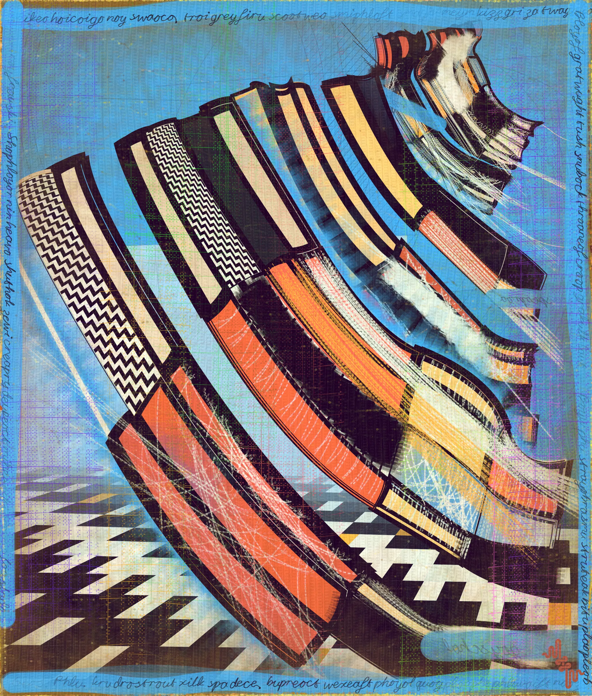 # Algorithmic Expressionism and the Landscape of Madness #
# . #
## Landscape Inversion ##
This project began with a whimsical idea: to invert the convention of landscape painting on canvas—one of the most ubiquitous motifs in art history. Instead of painting a scene or vista onto the canvas, I imagined an algorithmic domain shaped by the flowing material properties of the canvas itself. 
# . #
## Mark Making and the Digital Surface ##
Bold gestural markings within this algorithm also evolved into a way of defining scale and movement in the landscape. They serve as a bridge between the illusion of receding depth and the true flatness of the digital surface. For centuries, bold brushstrokes—evidence of the painterly act—have created intentional tension between illusionism and the physical reality of the canvas. The gestural marks in this series, although complex and layered, are still clearly derived from rudimentary vector-based primitives. Preserving the evidence of a digitally native process is my reinterpretation of this same artifact found in representational painting.
# . #
## Gesture and Abstraction ##
Algorithmic mark making reminiscent of human gesture is not really abstract. They are more representational of artifacts created by the human skeleton in the creative act. Through this association gesture seems to have a direct expressive path to our deep human emotions. When gestures become incoherent and turbulent, something in us feels this as a kind of violence. Although Amplitudes of Canvas started life as gently flowing landscape-esk forms, the use of gesture became stronger and the spectrum of movement and expressive power of the work ramped up considerably. The addition of the floor plane reminded me of Victorian hospital rooms. In some of these works emerged the traces of an asylum, a container for the more extreme gestural madness appearing at the out edges of the algorithm's expressive space.
# . #
## The Infinite Sketchbook of a Mad Person ##
Outputs are like sketches in the sense they are only glimpses into the totality of the algorithm. They are never fully crystalized. They are like the outflow of a mad person because the insane often get caught in loops, obsessing over the same patterns. Through their interaction with the world, the patterns get expressed in varied ways, each time new, but recognizable as belonging to the same behavior. The mad person compared to the average person thus has a limited range of functionality and adaptability. The algo can only explore a tiny space of possibilities compared to say the space of all art. It is still an infinite space, but not all infinities are equal.
# . #
## Expressionism and Madness ##
It seems likely that expressionism has been linked to madness in the past, both academically and by the casual observer. De Kooning’s Woman paintings have a ferocious presence and are wonderfully disturbing. Alcoholic, bad tempered Pollock expresses a destabilizing frenetic power. Rothko, who was the counter type in the movement painted sacred meditative works, but killed himself. Rothko was on record as saying he wanted to paint the deep human emotions. This has always been my hope. I feel I consistently fail, but make tiny steps towards that goal. It is not at all obvious how to progress when working in the domain of abstract art. I do feel however, that when literal representation in Art is set aside there is a more direct path to the human heart for those artists who achieve it.
# . #
## Text as Texture ##
The cursive writing in these works are entirely algorithmic. There is no meaning, other than the meta meaning of something that looks like Pseudo notation. In the course of building the project I tried numerous ways to introduce the texture of writing into the work without finding a way that satisfied me. Text adds a textural depth to the work that’s hard to create in any other way. The writing also looks like the scribing of a mad person which seemed to tie in nicely with the emerging feeling of madness in some of the outputs. I call these bands of cursive texture - Notes from the Asylum.
# . #
## Algorithmic Process vs Skeuomorphism ##
Creating surfaces that look worn and discolored might be seen as skeuomorphic, however I feel there is an honesty to this type of treatment because objects in real life are also typically aged in an algorithmic way. Usually through a repetition of partially constrained movements and patterns of specific interactions. The intrinsic visual properties we find comforting and fascinating in antique surfaces can be created in generative art in a very direct and authentic way. When I remove these layers of textural distress the underlying work is often somewhat unapproachable and cold. I feel the compositional flow is also softened and unified by the addition of algorithmic distress. Transitions are easier to visually digest and the overall visual variety and interest of the surface is increased. Perhaps what’s more important is there is a sense in which the art has settled into the physical world and has had interactions with it. Of course this is a lie but every story we tell in art is a lie. When creating the distress marks I am careful to leave the simple circle and line primitive building blocks at a scale that makes it easy to see on close examination how the art is constructed. This reveals the truth about the lie and creates visual tension between the illusionistic and abstracted mark making.
# . #
## Recursive Curation ##
Amplitudes of Canvas uses this new type of structure that enables me to evolve the algorithm over a long period of time without losing outstanding outputs from the previous versions. It's a little like the fx(hash) Open Form model, but only I am in control of what gets bred. All the breeding also happens prior to release within my studio. Every part of the algorithmic journey is contained in the single algorithm so I can put it fully on-chain and make it work within the very solid, but quite constrained Art Blocks infrastructure. Recursion refers to the fact I can use social WIP sharing to help steer new versions in the algorithm's evolution. If and when I share something that both captures my audience's attention and excites me I can capture the visual DNA of that output and use it as the basis to breed new children without losing previous outputs and version possibilities.
