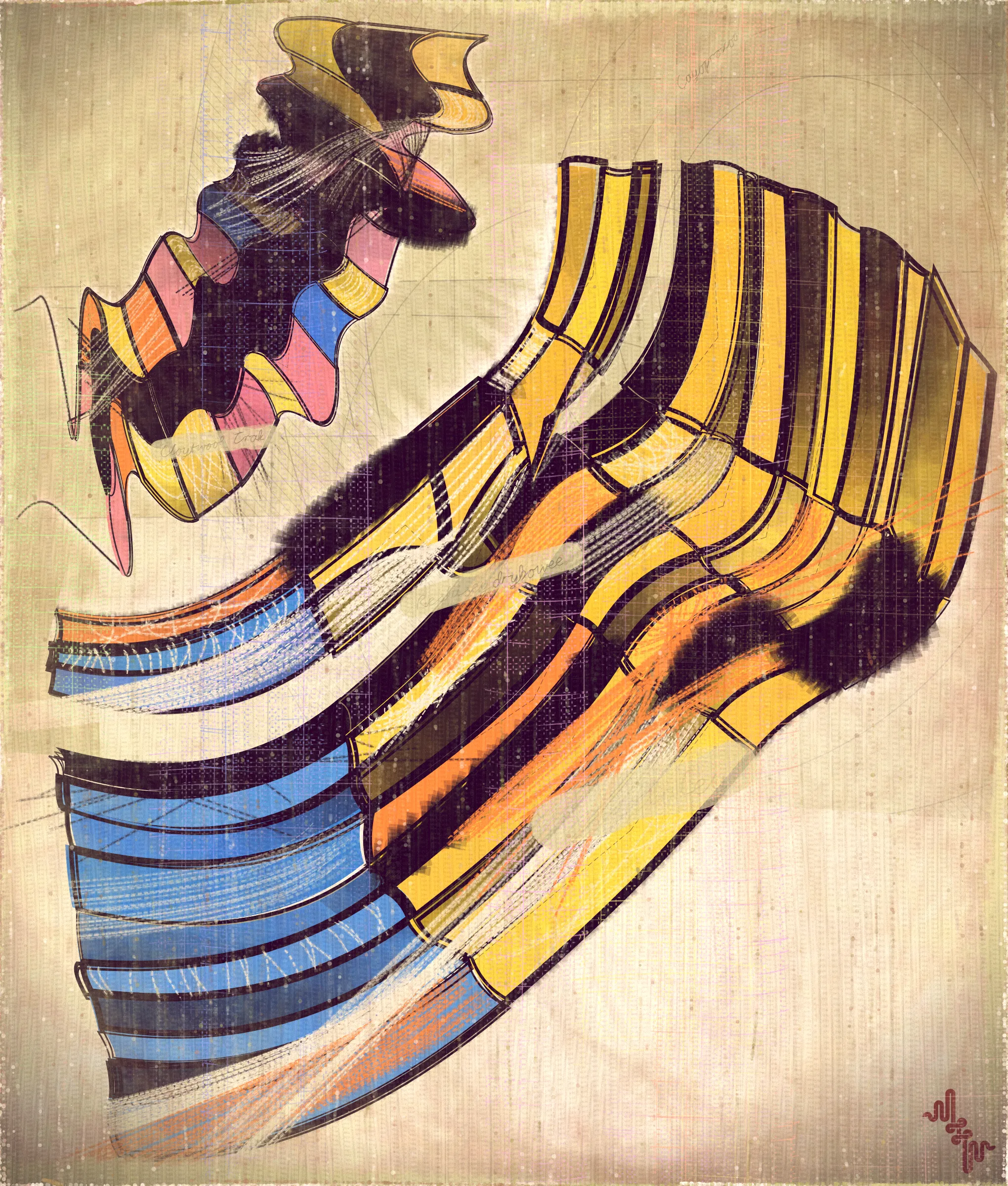 # Algorithmic Expressionism and the Landscape of Madness #
# . #
## Landscape Inversion ##
This project began with a whimsical idea: to invert the convention of landscape painting on canvas—one of the most ubiquitous motifs in art history. Instead of painting a scene or vista onto the canvas, I imagined an algorithmic domain shaped by the flowing material properties of the canvas itself. 
# . #
## Mark Making and the Digital Surface ##
Bold gestural markings within this algorithm also evolved into a way of defining scale and movement in the landscape. They serve as a bridge between the illusion of receding depth and the true flatness of the digital surface. For centuries, bold brushstrokes—evidence of the painterly act—have created intentional tension between illusionism and the physical reality of the canvas. The gestural marks in this series, although complex and layered, are still clearly derived from rudimentary vector-based primitives. Preserving the evidence of a digitally native process is my reinterpretation of this same artifact found in representational painting.
# . #
## Gesture and Abstraction ##
Algorithmic mark making reminiscent of human gesture is not really abstract. They are more representational of artifacts created by the human skeleton in the creative act. Through this association gesture seems to have a direct expressive path to our deep human emotions. When gestures become incoherent and turbulent, something in us feels this as a kind of violence. Although Amplitudes of Canvas started life as gently flowing landscape-esk forms, the use of gesture became stronger and the spectrum of movement and expressive power of the work ramped up considerably. The addition of the floor plane reminded me of Victorian hospital rooms. In some of these works emerged the traces of an asylum, a container for the more extreme gestural madness appearing at the out edges of the algorithm's expressive space.
# . #
## The Infinite Sketchbook of a Mad Person ##
Outputs are like sketches in the sense they are only glimpses into the totality of the algorithm. They are never fully crystalized. They are like the outflow of a mad person because the insane often get caught in loops, obsessing over the same patterns. Through their interaction with the world, the patterns get expressed in varied ways, each time new, but recognizable as belonging to the same behavior. The mad person compared to the average person thus has a limited range of functionality and adaptability. The algo can only explore a tiny space of possibilities compared to say the space of all art. It is still an infinite space, but not all infinities are equal.
# . #
## Expressionism and Madness ##
It seems likely that expressionism has been linked to madness in the past, both academically and by the casual observer. De Kooning’s Woman paintings have a ferocious presence and are wonderfully disturbing. Alcoholic, bad tempered Pollock expresses a destabilizing frenetic power. Rothko, who was the counter type in the movement painted sacred meditative works, but killed himself. Rothko was on record as saying he wanted to paint the deep human emotions. This has always been my hope. I feel I consistently fail, but make tiny steps towards that goal. It is not at all obvious how to progress when working in the domain of abstract art. I do feel however, that when literal representation in Art is set aside there is a more direct path to the human heart for those artists who achieve it.
# . #
## Text as Texture ##
The cursive writing in these works are entirely algorithmic. There is no meaning, other than the meta meaning of something that looks like Pseudo notation. In the course of building the project I tried numerous ways to introduce the texture of writing into the work without finding a way that satisfied me. Text adds a textural depth to the work that’s hard to create in any other way. The writing also looks like the scribing of a mad person which seemed to tie in nicely with the emerging feeling of madness in some of the outputs. I call these bands of cursive texture - Notes from the Asylum.
# . #
## Algorithmic Process vs Skeuomorphism ##
Creating surfaces that look worn and discolored might be seen as skeuomorphic, however I feel there is an honesty to this type of treatment because objects in real life are also typically aged in an algorithmic way. Usually through a repetition of partially constrained movements and patterns of specific interactions. The intrinsic visual properties we find comforting and fascinating in antique surfaces can be created in generative art in a very direct and authentic way. When I remove these layers of textural distress the underlying work is often somewhat unapproachable and cold. I feel the compositional flow is also softened and unified by the addition of algorithmic distress. Transitions are easier to visually digest and the overall visual variety and interest of the surface is increased. Perhaps what’s more important is there is a sense in which the art has settled into the physical world and has had interactions with it. Of course this is a lie but every story we tell in art is a lie. When creating the distress marks I am careful to leave the simple circle and line primitive building blocks at a scale that makes it easy to see on close examination how the art is constructed. This reveals the truth about the lie and creates visual tension between the illusionistic and abstracted mark making.
# . #
## Recursive Curation ##
Amplitudes of Canvas uses this new type of structure that enables me to evolve the algorithm over a long period of time without losing outstanding outputs from the previous versions. It's a little like the fx(hash) Open Form model, but only I am in control of what gets bred. All the breeding also happens prior to release within my studio. Every part of the algorithmic journey is contained in the single algorithm so I can put it fully on-chain and make it work within the very solid, but quite constrained Art Blocks infrastructure. Recursion refers to the fact I can use social WIP sharing to help steer new versions in the algorithm's evolution. If and when I share something that both captures my audience's attention and excites me I can capture the visual DNA of that output and use it as the basis to breed new children without losing previous outputs and version possibilities.
