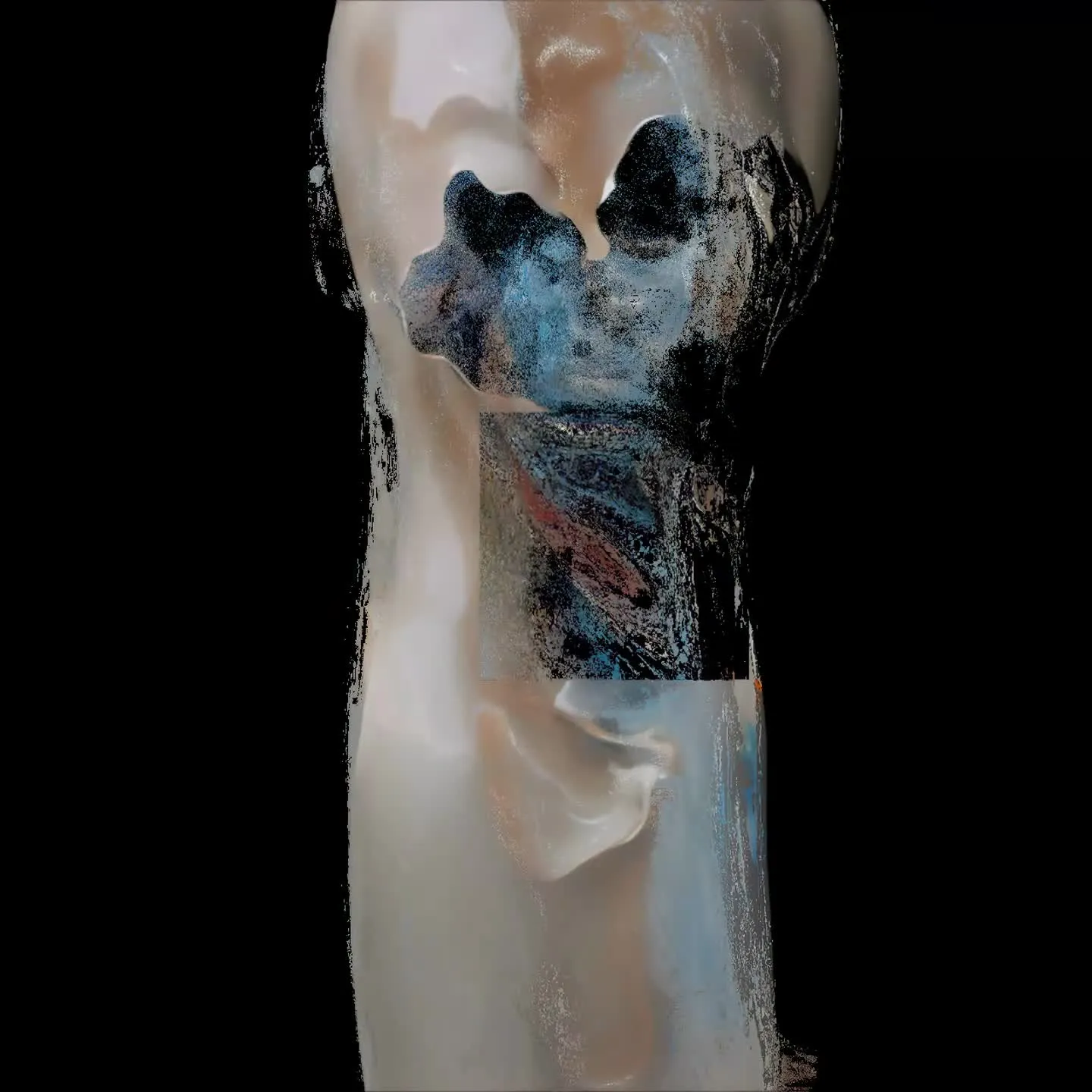 We propose choreographies as a living ecosystem. Spontaneous real-time gestures of the body interact with digital systems, generating powerful visual landscapes. This series is a meditation on connection: between the body and code, between the organic and the artificial, between what we control and what we allow to emerge.