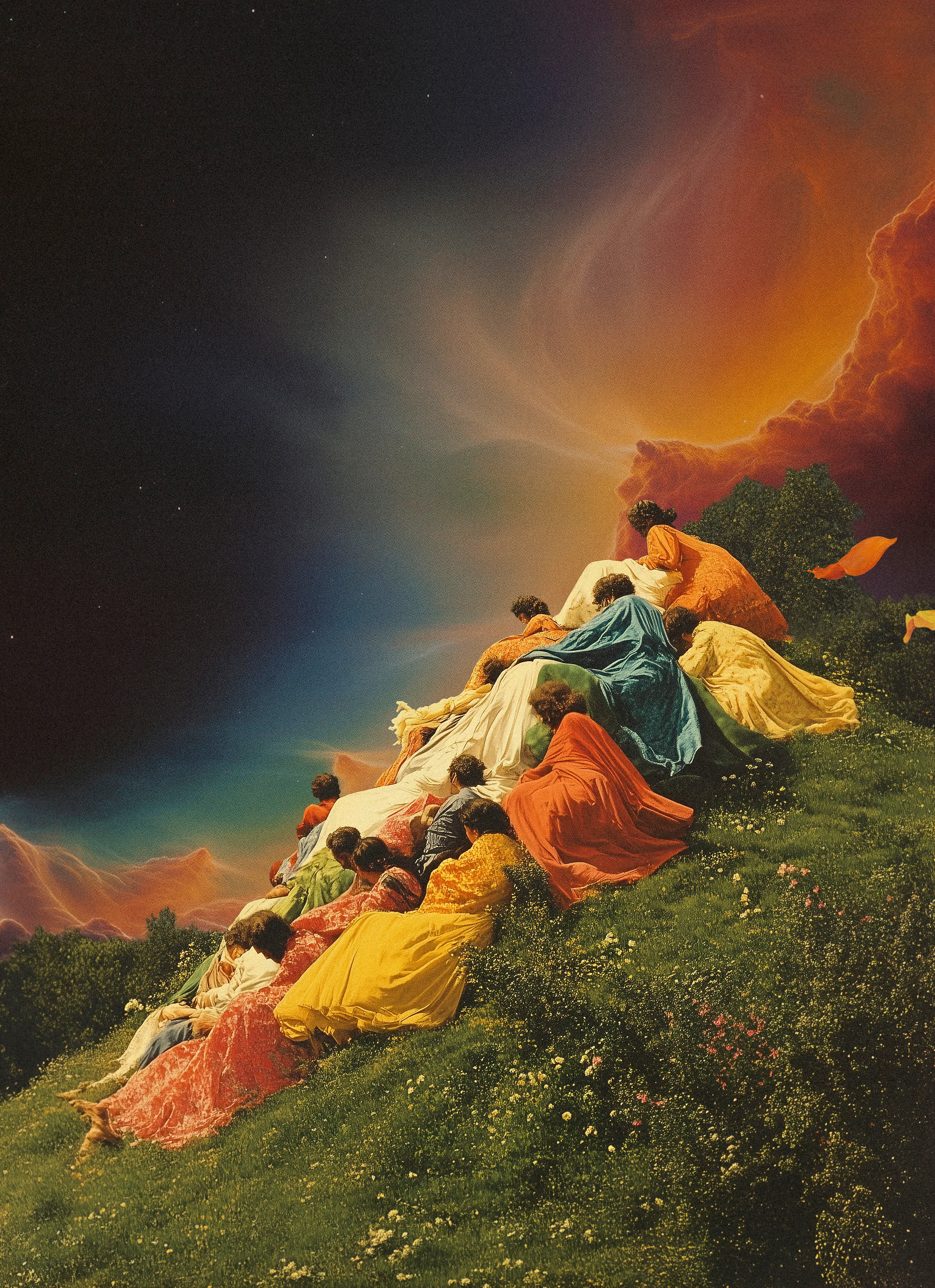 Fran Rodríguez aka lacabezaenlasnubes (spanish for "head in the clouds") is a digital artist based in Spain. He is famously known for his striking images depicting his interpretation of humanity’s place in the universe. Fran’s work is deeply inspired by his early fondness of surrealism and psychedelia. In his 20 year career, he has worked with bands such as Weezer, Tame Impala and Tycho creating visual elements for their concerts and albums and his work is exhibited and sold all over the world.