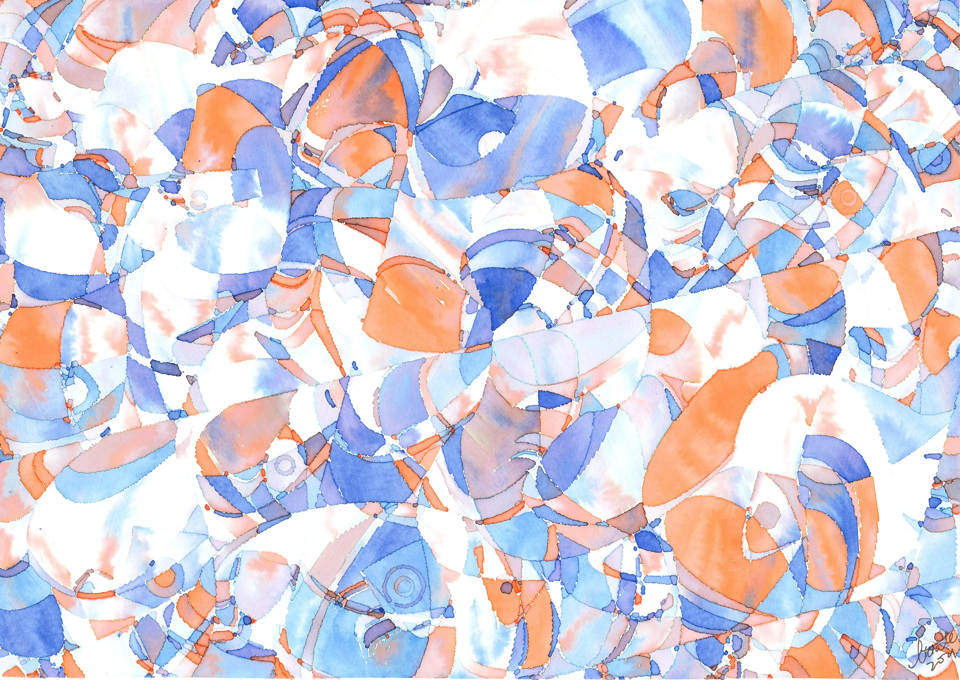 "You never were much of a balance in the bank..." is an abstract generative watercolor painting created with Python and a pen plotter (Axidraw). The painting instruction (a vector image) is created with a generative algorithm. The painting is physically rendered with a plotter. While the algorithm can produce countless designs, due to the nature of plotters and watermedia, this is a unique piece that cannot be replicated even with the same painting instruction. 

It is a 35.6 x 25.4 cm (14 x 10 inch) painting on 300 gsm watercolor paper. The paper size is 40.6 x 30.5 cm (16 x 12 inches). It was painted in 2021 with a customized extra-fine watercolor brush, using assorted ink, watercolor, and liquid pigments. The first owner of the NFT can claim the physical painting. The artwork was signed on the front. The NFT and the physical painting can continue to be traded separately.