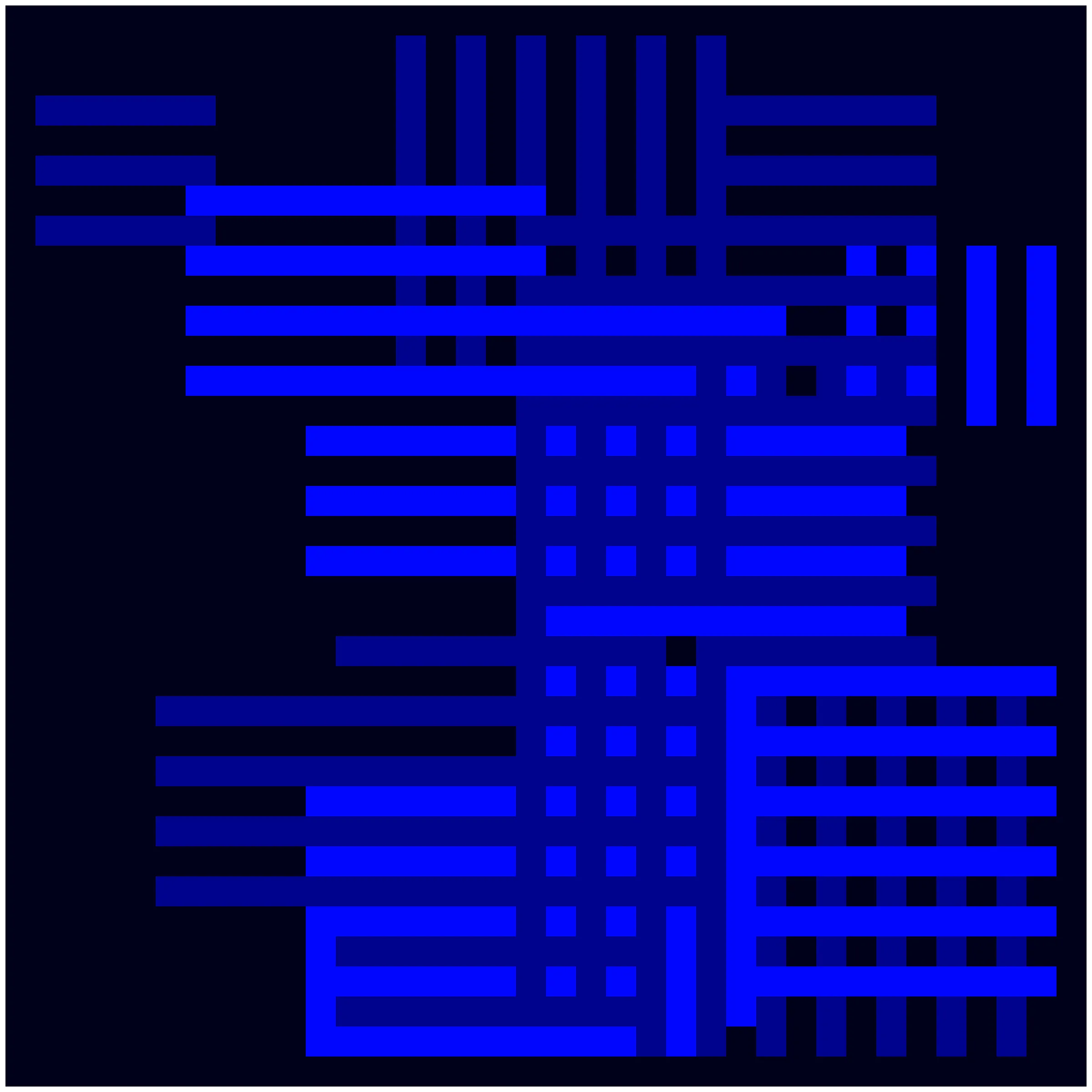 Each Construction Token is unique and contains a randomized seed that determines the composition of the artwork. This includes the number, orientation, and placement of rectangles, as well as the color selections. Most tokens are monochromatic, with occasional light or dark variants. In some cases, the script will produce a token using complementary colors.