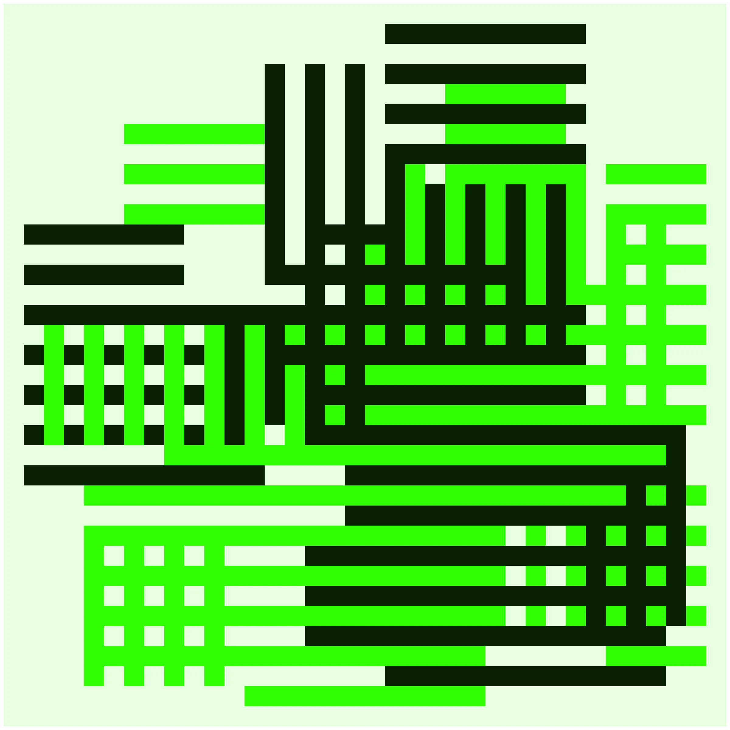 Each Construction Token is unique and contains a randomized seed that determines the composition of the artwork. This includes the number, orientation, and placement of rectangles, as well as the color selections. Most tokens are monochromatic, with occasional light or dark variants. In some cases, the script will produce a token using complementary colors.