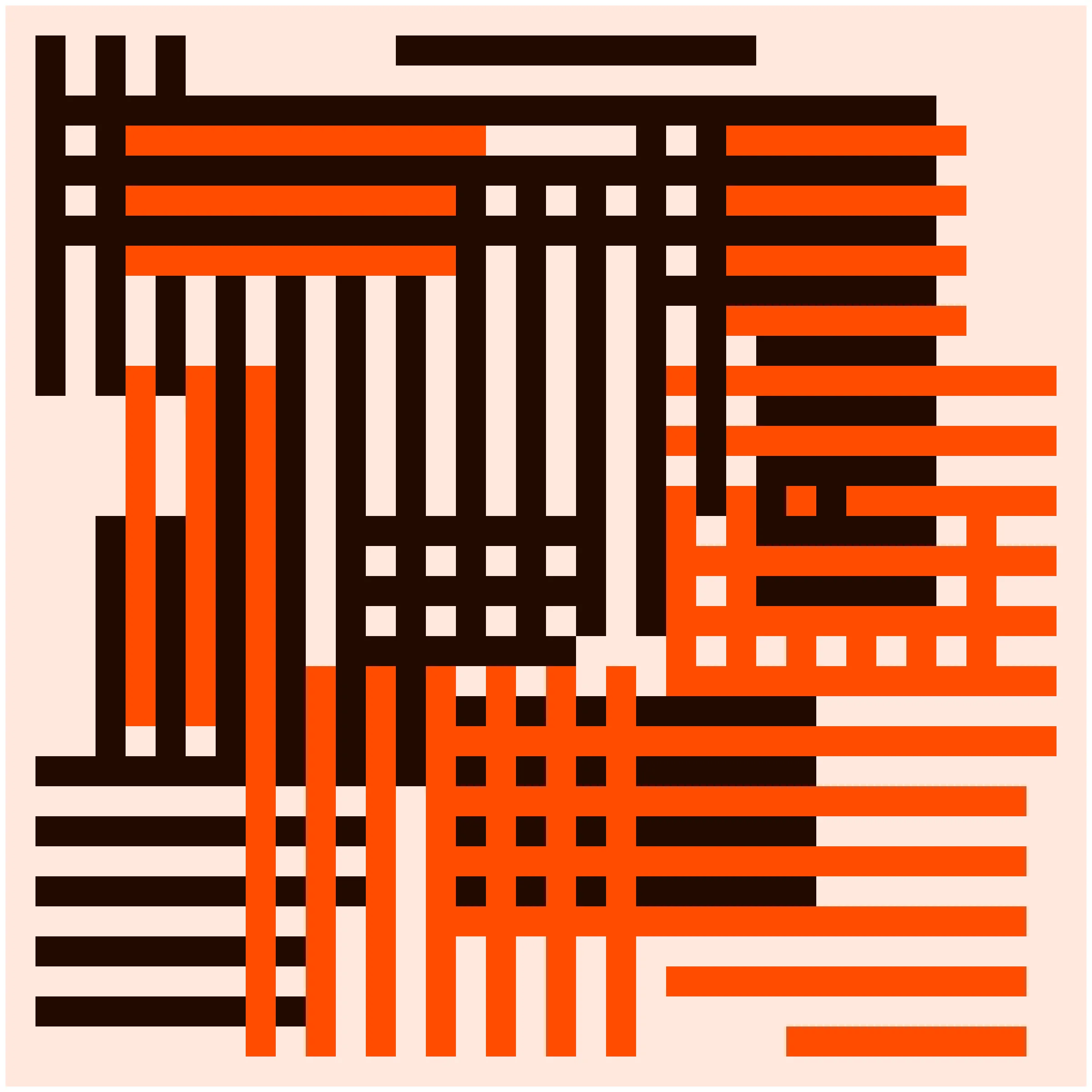Each Construction Token is unique and contains a randomized seed that determines the composition of the artwork. This includes the number, orientation, and placement of rectangles, as well as the color selections. Most tokens are monochromatic, with occasional light or dark variants. In some cases, the script will produce a token using complementary colors.