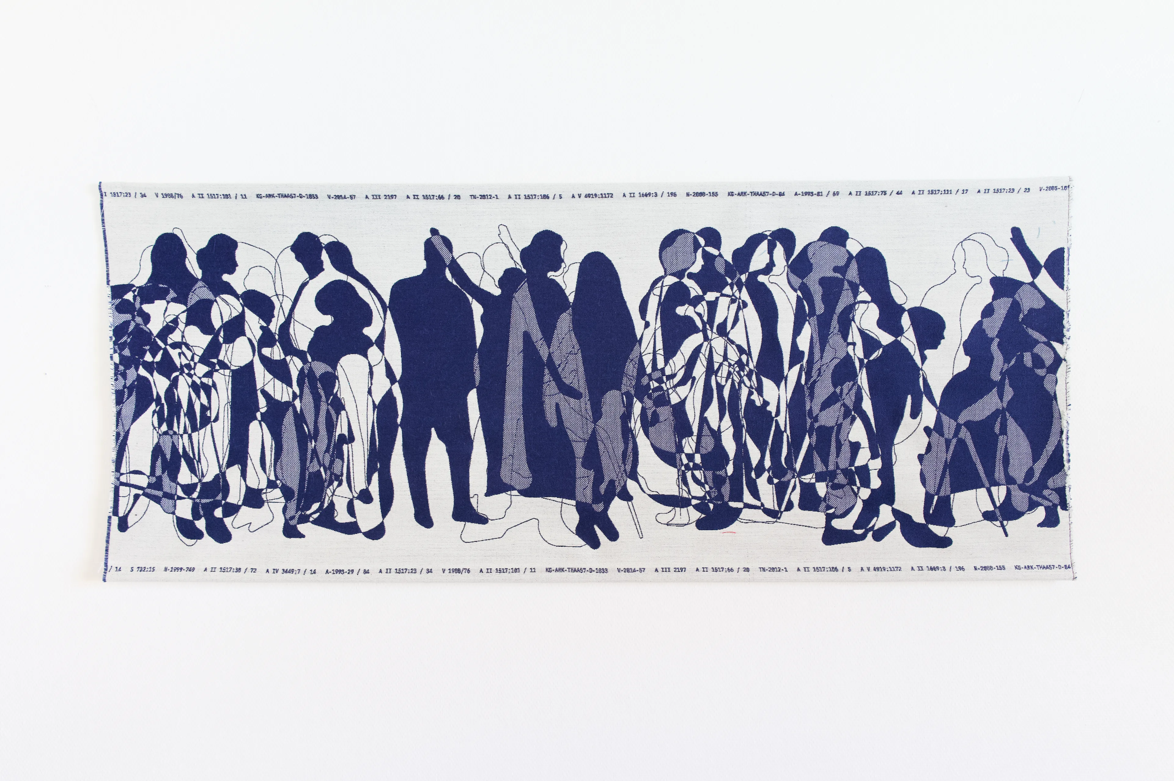 This is to certify that the textile as depicted here is an original artwork by Andreas Rau. This certification is the signature for the work and must accompany the work if it is sold or otherwise transferred.

The textile is derived from a digital, algorithmic artwork minted to the Ethereum blockchain and first shown with the Finnish National Gallery in September, 2024.

Digital jacquard weave · Wool, 65 × 156 cm

Year of production: 2025 · Woven with vevft.com