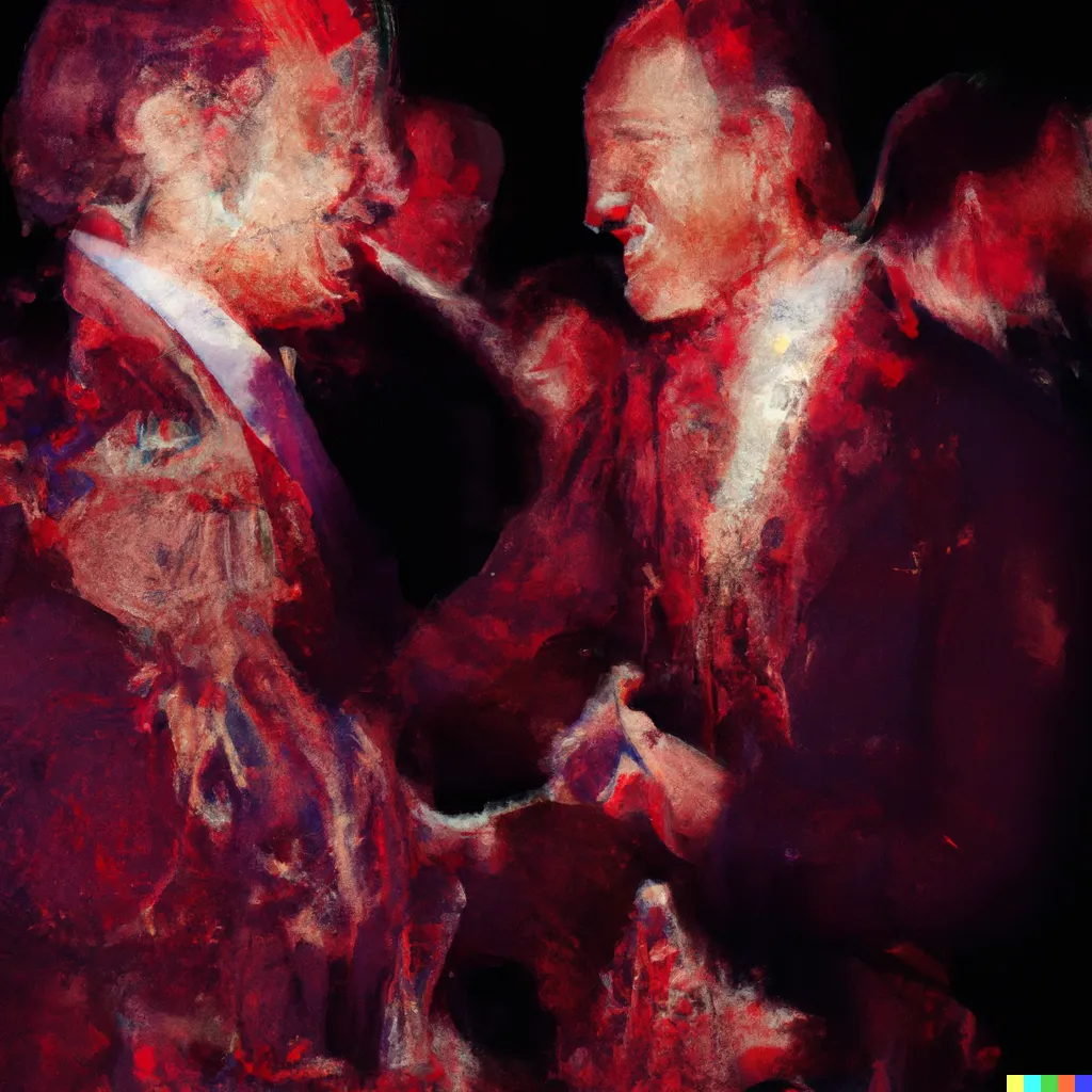 Norman Harman X DALL-E 2

Business Deal 18

This image was originally generated by the artist in 2022 using the now-deprecated DALL·E 2 model and downloaded from labs.openai.com.

The work reflects DALL·E 2’s distinct visual signature — a synthesis of surreal logic and painterly ambiguity. Figures emerge in soft focus, with forms that blur the line between object and hallucination. These compositional characteristics are unique to the model’s latent structure and cannot be authentically recreated using current systems.

Minted by the original creator as an ERC-721 token via Manifold, the work is preserved on-chain through tokenized metadata and decentralized media storage.