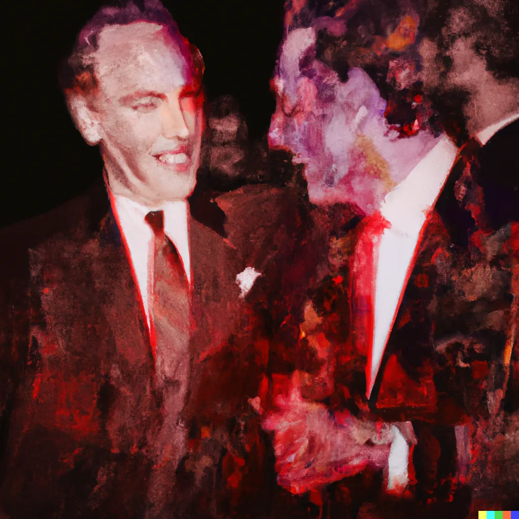 Norman Harman X DALL-E 2

Business Deal 4

This image was originally generated by the artist in 2022 using the now-deprecated DALL·E 2 model and downloaded from labs.openai.com.

The work reflects DALL·E 2’s distinct visual signature — a synthesis of surreal logic and painterly ambiguity. Figures emerge in soft focus, with forms that blur the line between object and hallucination. These compositional characteristics are unique to the model’s latent structure and cannot be authentically recreated using current systems.

Minted by the original creator as an ERC-721 token via Manifold, the work is preserved on-chain through tokenized metadata and decentralized media storage.