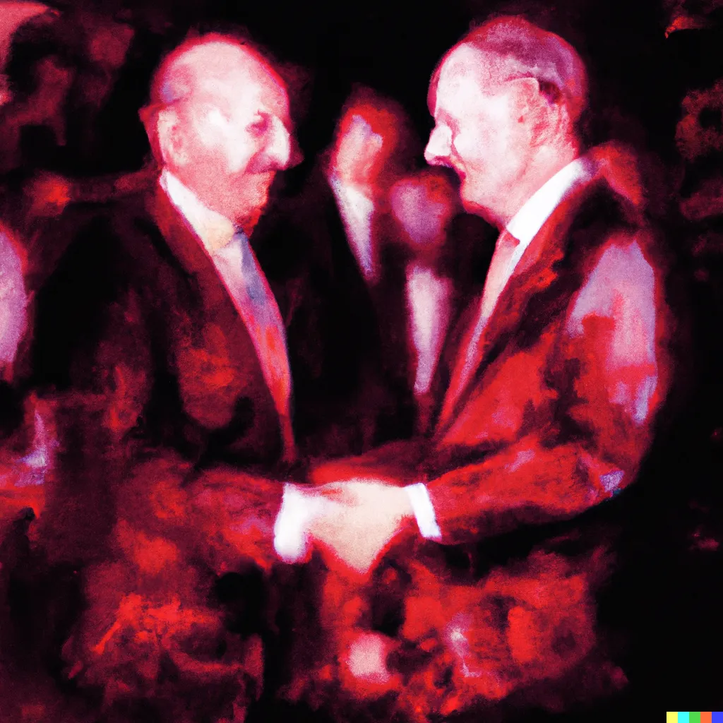 Norman Harman X DALL-E 2

Business Deal 24

This image was originally generated by the artist in 2022 using the now-deprecated DALL·E 2 model and downloaded from labs.openai.com.

The work reflects DALL·E 2’s distinct visual signature — a synthesis of surreal logic and painterly ambiguity. Figures emerge in soft focus, with forms that blur the line between object and hallucination. These compositional characteristics are unique to the model’s latent structure and cannot be authentically recreated using current systems.

Minted by the original creator as an ERC-721 token via Manifold, the work is preserved on-chain through tokenized metadata and decentralized media storage.