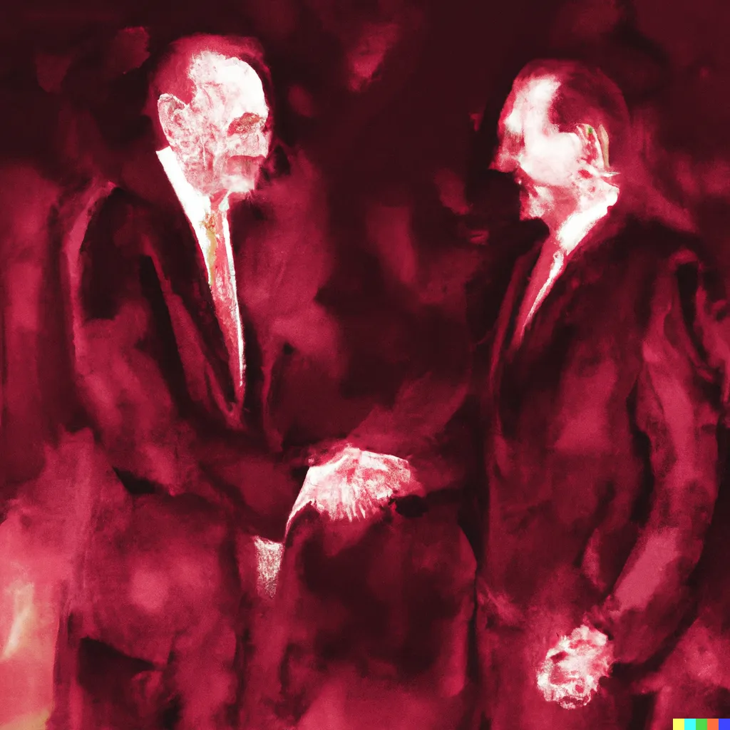 Norman Harman X DALL-E 2

Business Deal 41

This image was originally generated by the artist in 2022 using the now-deprecated DALL·E 2 model and downloaded from labs.openai.com.

The work reflects DALL·E 2’s distinct visual signature — a synthesis of surreal logic and painterly ambiguity. Figures emerge in soft focus, with forms that blur the line between object and hallucination. These compositional characteristics are unique to the model’s latent structure and cannot be authentically recreated using current systems.

Minted by the original creator as an ERC-721 token via Manifold, the work is preserved on-chain through tokenized metadata and decentralized media storage.