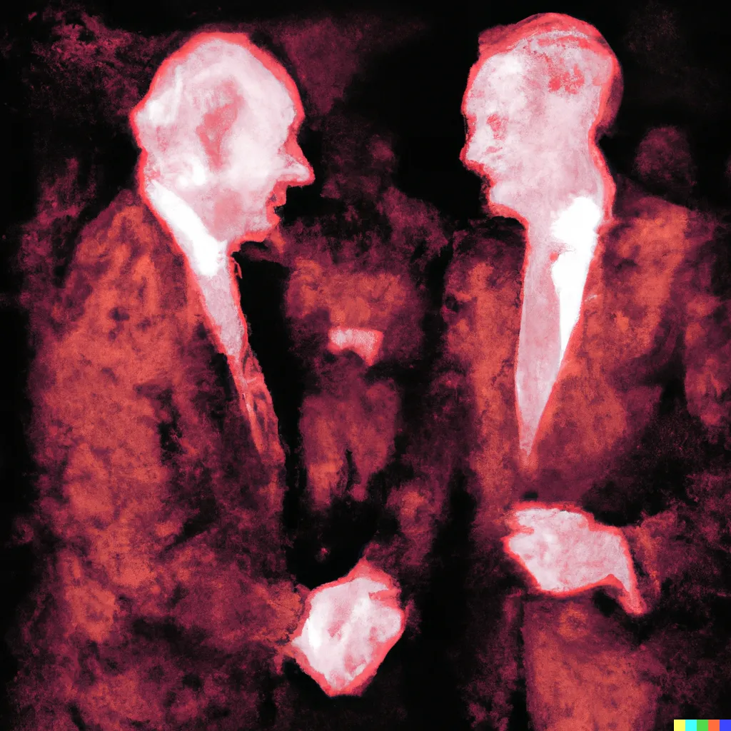 Norman Harman X DALL-E 2

Business Deal 22

This image was originally generated by the artist in 2022 using the now-deprecated DALL·E 2 model and downloaded from labs.openai.com.

The work reflects DALL·E 2’s distinct visual signature — a synthesis of surreal logic and painterly ambiguity. Figures emerge in soft focus, with forms that blur the line between object and hallucination. These compositional characteristics are unique to the model’s latent structure and cannot be authentically recreated using current systems.

Minted by the original creator as an ERC-721 token via Manifold, the work is preserved on-chain through tokenized metadata and decentralized media storage.