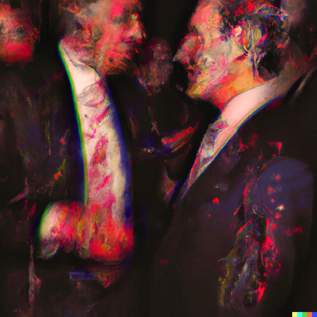 Norman Harman X DALL-E 2

Business Deal 19

This image was originally generated by the artist in 2022 using the now-deprecated DALL·E 2 model and downloaded from labs.openai.com.

The work reflects DALL·E 2’s distinct visual signature — a synthesis of surreal logic and painterly ambiguity. Figures emerge in soft focus, with forms that blur the line between object and hallucination. These compositional characteristics are unique to the model’s latent structure and cannot be authentically recreated using current systems.

Minted by the original creator as an ERC-721 token via Manifold, the work is preserved on-chain through tokenized metadata and decentralized media storage.