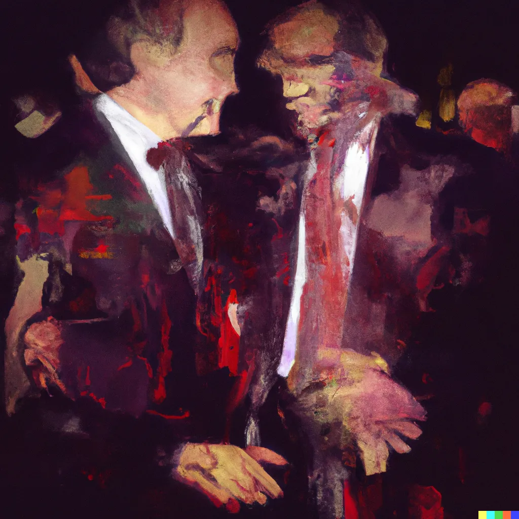 Norman Harman X DALL-E 2

Business Deal 6

This image was originally generated by the artist in 2022 using the now-deprecated DALL·E 2 model and downloaded from labs.openai.com.

The work reflects DALL·E 2’s distinct visual signature — a synthesis of surreal logic and painterly ambiguity. Figures emerge in soft focus, with forms that blur the line between object and hallucination. These compositional characteristics are unique to the model’s latent structure and cannot be authentically recreated using current systems.

Minted by the original creator as an ERC-721 token via Manifold, the work is preserved on-chain through tokenized metadata and decentralized media storage.