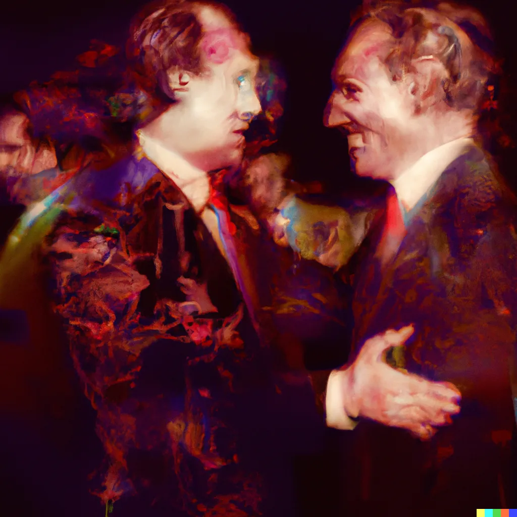 Norman Harman X DALL-E 2

Business Deal 116

This image was originally generated by the artist in 2022 using the now-deprecated DALL·E 2 model and downloaded from labs.openai.com.

The work reflects DALL·E 2’s distinct visual signature — a synthesis of surreal logic and painterly ambiguity. Figures emerge in soft focus, with forms that blur the line between object and hallucination. These compositional characteristics are unique to the model’s latent structure and cannot be authentically recreated using current systems.

Minted by the original creator as an ERC-721 token via Manifold, the work is preserved on-chain through tokenized metadata and decentralized media storage.

