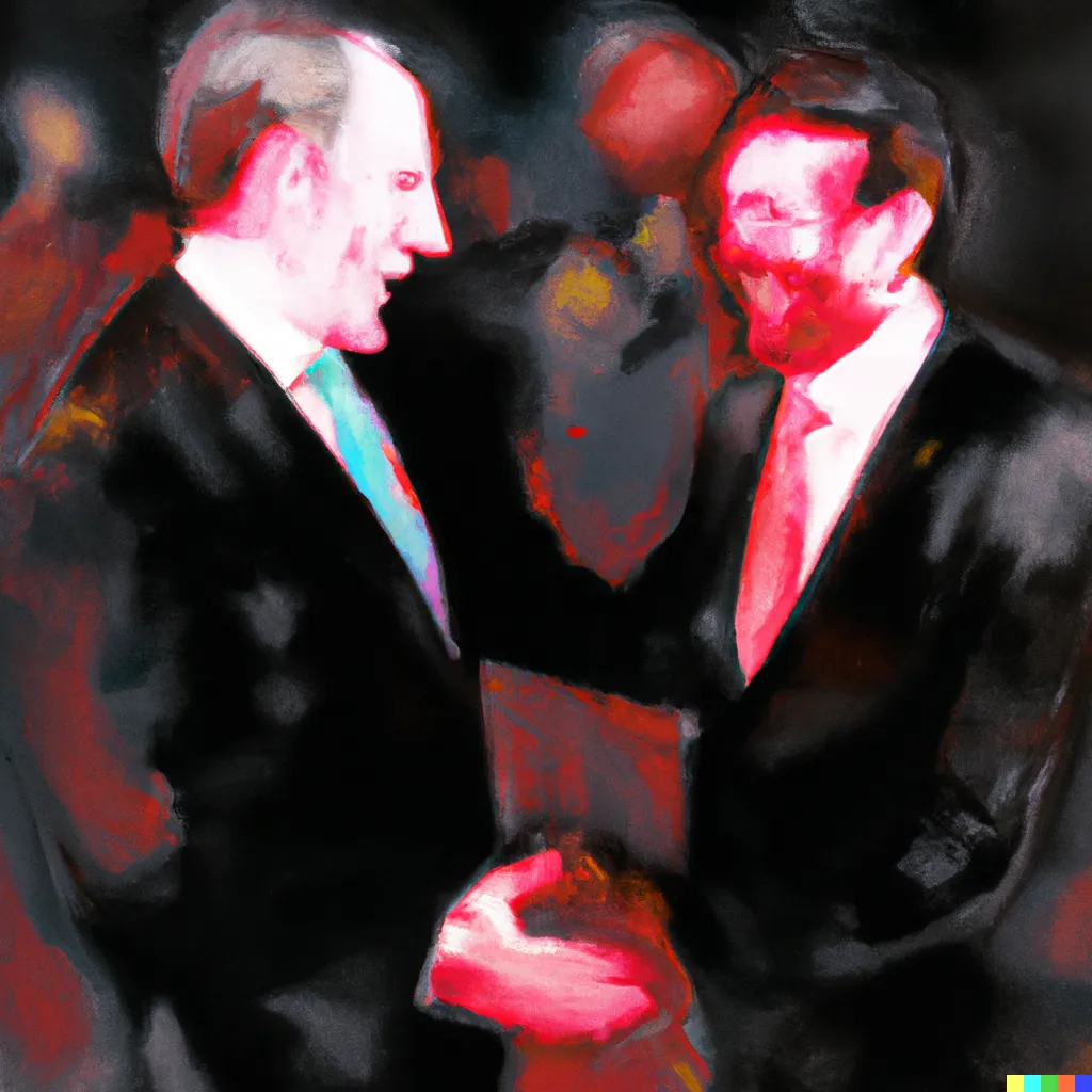 Norman Harman X DALL-E 2

Business Deal 14

This image was originally generated by the artist in 2022 using the now-deprecated DALL·E 2 model and downloaded from labs.openai.com.

The work reflects DALL·E 2’s distinct visual signature — a synthesis of surreal logic and painterly ambiguity. Figures emerge in soft focus, with forms that blur the line between object and hallucination. These compositional characteristics are unique to the model’s latent structure and cannot be authentically recreated using current systems.

Minted by the original creator as an ERC-721 token via Manifold, the work is preserved on-chain through tokenized metadata and decentralized media storage.