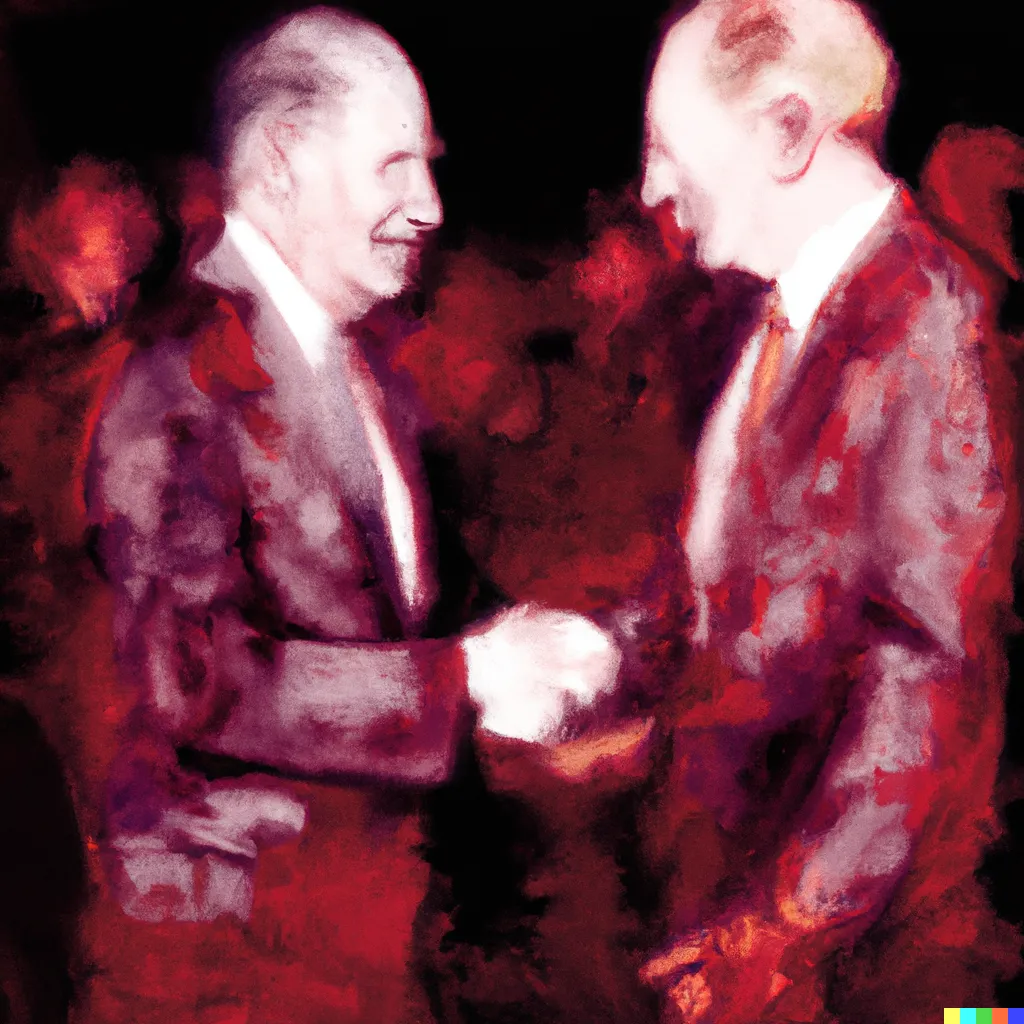 Norman Harman X DALL-E 2

Business Deal 39

This image was originally generated by the artist in 2022 using the now-deprecated DALL·E 2 model and downloaded from labs.openai.com.

The work reflects DALL·E 2’s distinct visual signature — a synthesis of surreal logic and painterly ambiguity. Figures emerge in soft focus, with forms that blur the line between object and hallucination. These compositional characteristics are unique to the model’s latent structure and cannot be authentically recreated using current systems.

Minted by the original creator as an ERC-721 token via Manifold, the work is preserved on-chain through tokenized metadata and decentralized media storage.