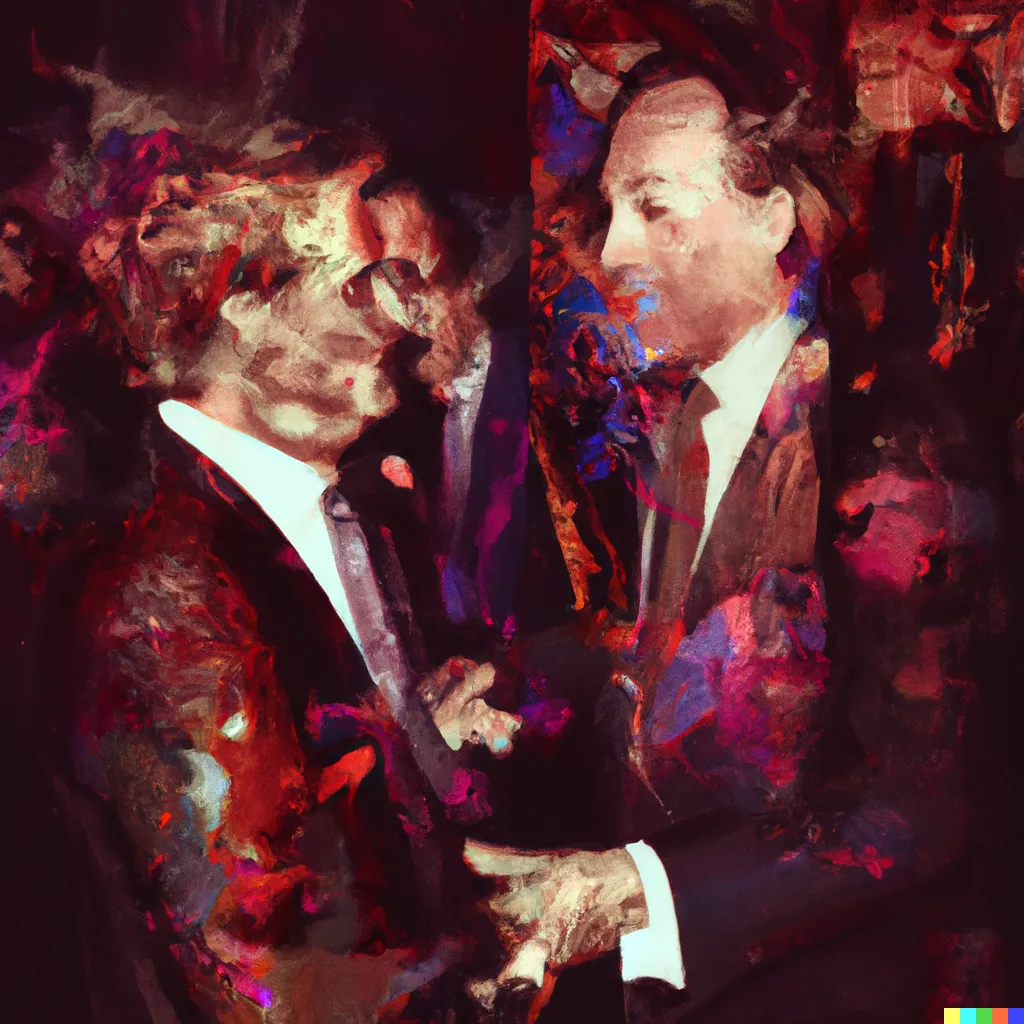 Norman Harman X DALL-E 2

Business Deal 115

This image was originally generated by the artist in 2022 using the now-deprecated DALL·E 2 model and downloaded from labs.openai.com.

The work reflects DALL·E 2’s distinct visual signature — a synthesis of surreal logic and painterly ambiguity. Figures emerge in soft focus, with forms that blur the line between object and hallucination. These compositional characteristics are unique to the model’s latent structure and cannot be authentically recreated using current systems.

Minted by the original creator as an ERC-721 token via Manifold, the work is preserved on-chain through tokenized metadata and decentralized media storage.

