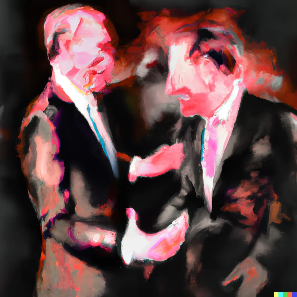 Norman Harman X DALL-E 2

Business Deal 13

This image was originally generated by the artist in 2022 using the now-deprecated DALL·E 2 model and downloaded from labs.openai.com.

The work reflects DALL·E 2’s distinct visual signature — a synthesis of surreal logic and painterly ambiguity. Figures emerge in soft focus, with forms that blur the line between object and hallucination. These compositional characteristics are unique to the model’s latent structure and cannot be authentically recreated using current systems.

Minted by the original creator as an ERC-721 token via Manifold, the work is preserved on-chain through tokenized metadata and decentralized media storage.