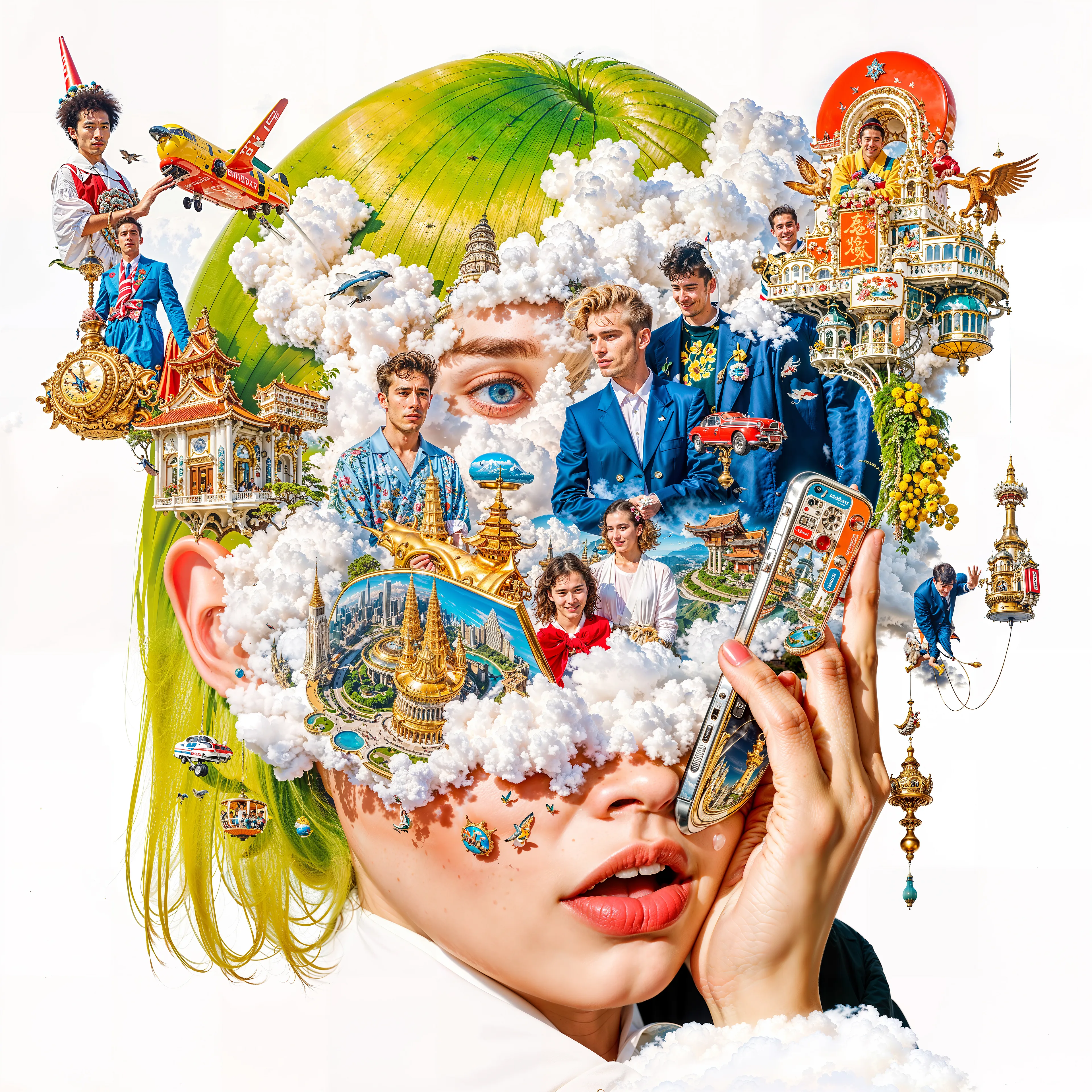 PIECES
Pieces explores how art and identity are built from shared culture and influence and what it means to call something a “piece” of art when every image and every self is already connected to everything else.

By INFINITEYAY in collaboration with AI, 2025 | 4096 × 4096 | JPG