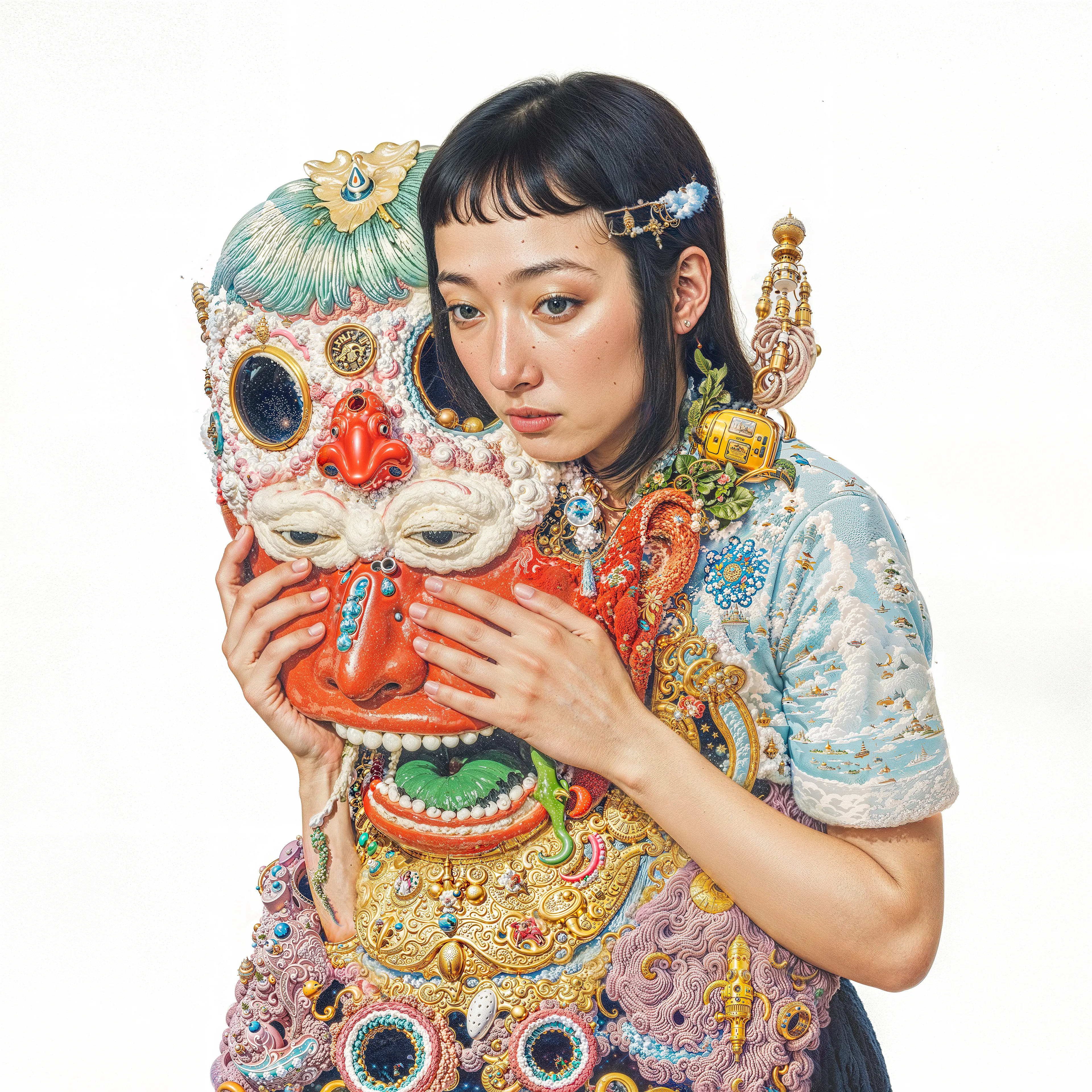 PIECES
Pieces explores how art and identity are built from shared culture and influence and what it means to call something a “piece” of art when every image and every self is already connected to everything else.

By INFINITEYAY in collaboration with AI, 2025 | 4096 × 4096 | JPG