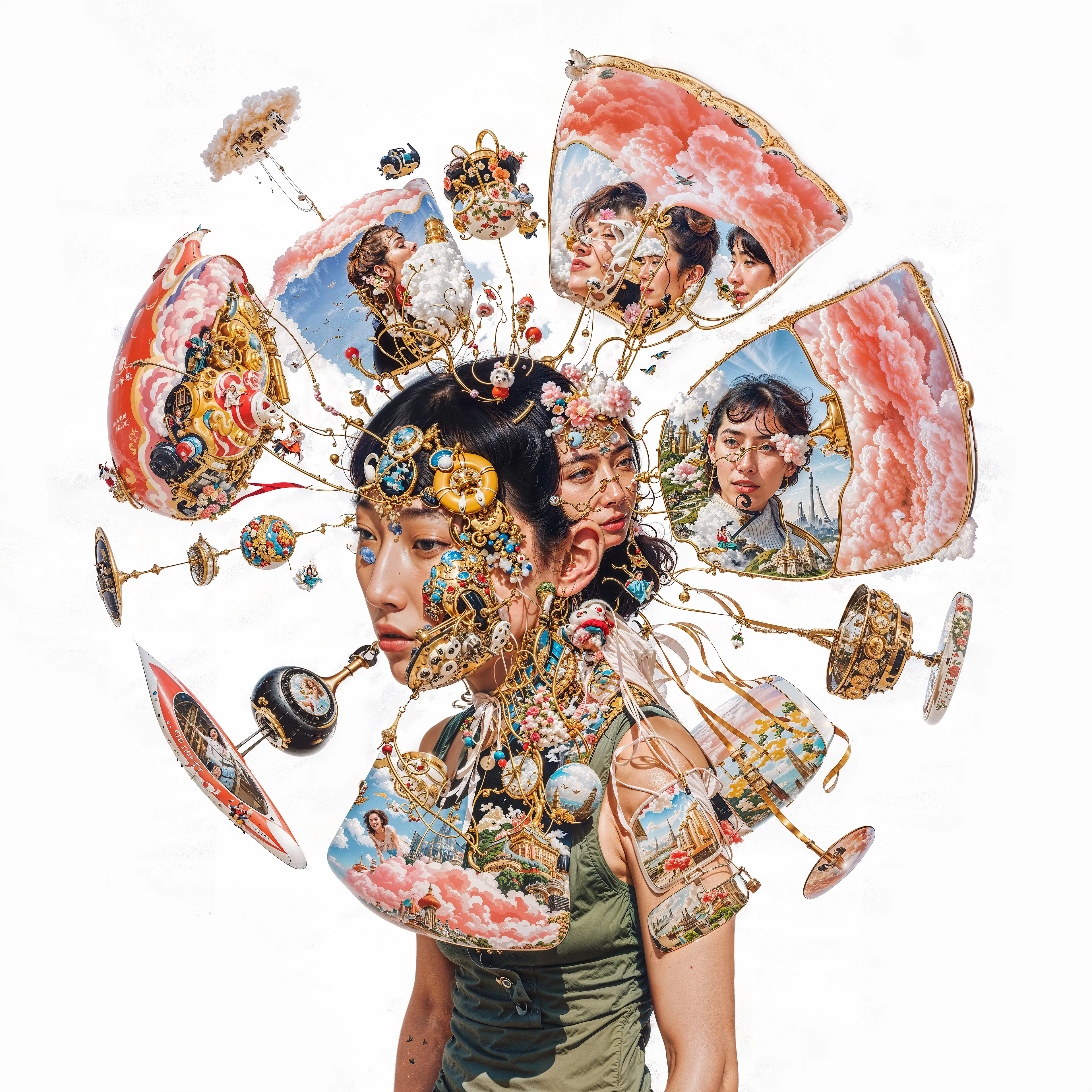 PIECES
Pieces explores how art and identity are built from shared culture and influence and what it means to call something a “piece” of art when every image and every self is already connected to everything else.

By INFINITEYAY in collaboration with AI, 2025 | 4096 × 4096 | JPG