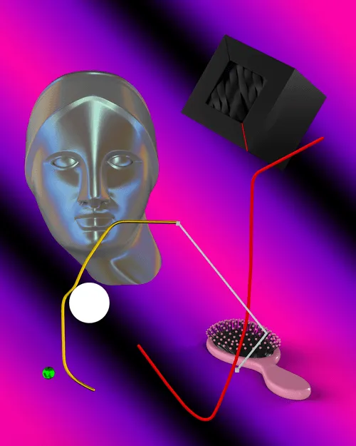 OBJECTZ is a collection of 3396 images by JIMMY. Each artwork is a unique digital construction, generated in a web browser. The process is performed by Javascript and feature the iconic elements of JIMMY’s artwork.