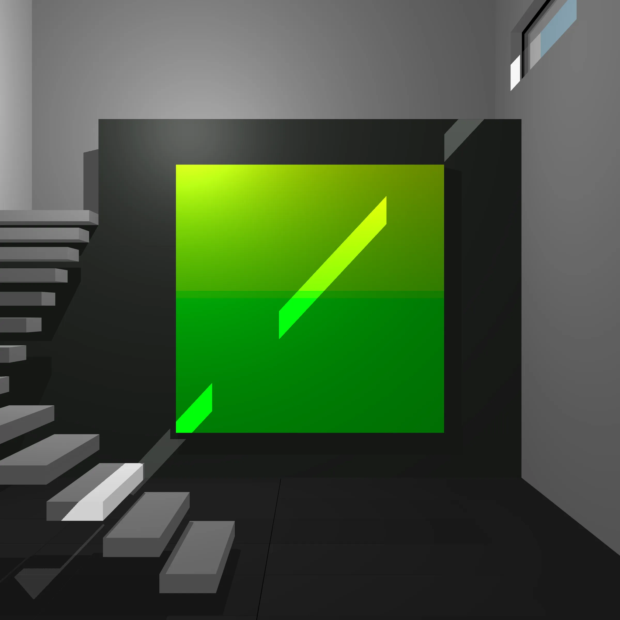 100 Untitled Spaces is an exploration of color and space juxtaposing a simple artwork within a minimalist architectural setting. 
 
Both Art and Architecture together can be powerful. By engaging with both one can develop a  meditative space where nearly infinite “moments” can be revealed as one moves around the virtual room. Further enhanced by shadows, this work is in part a reflection of time spent watching shadows cast across artwork on my  walls.
 
Drawing inspiration from Johannes Itten, Robert Irwin, and Luis Barragán, I worked with my Architect wife Mara to capture various moments inside of an algorithmically generated space. The result is an algorithm inside an algorithm, both generating the central artwork that represents my love and respect for color and the surrounding space as well as an optimal setting to experience that artwork. 
 
In each of these 100 spaces, the viewer is presented with a generated composition to experience a simple canvas inside of a minimalist space. Each is unique, yet informed by the rest of the set. 
 
The opportunity to collaborate with Mara has provided aesthetic boundaries for these spaces as I parametrized the configuration of a simple adobe style room with various options for stair types, penetrations, flooring, camera position, and shadows. Everything from the tile on the floor, the Marfa and Mexico City inspired architecture, to the colors and minimalistic environment represents who I am, and the spaces that Mara and I have created in our imaginations, as well as in real life.