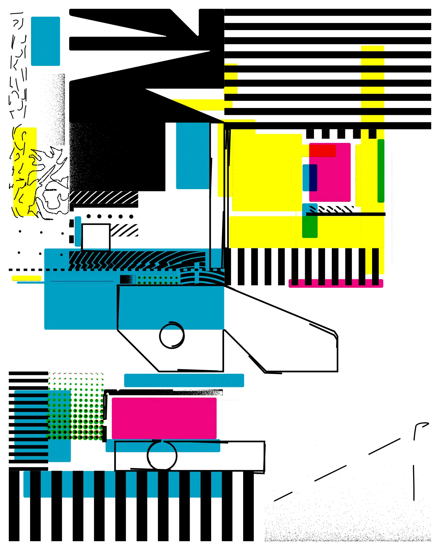 Images that are born from the combination of primitive elements: points, lines, and intersected elemental geometries. #purevisibility