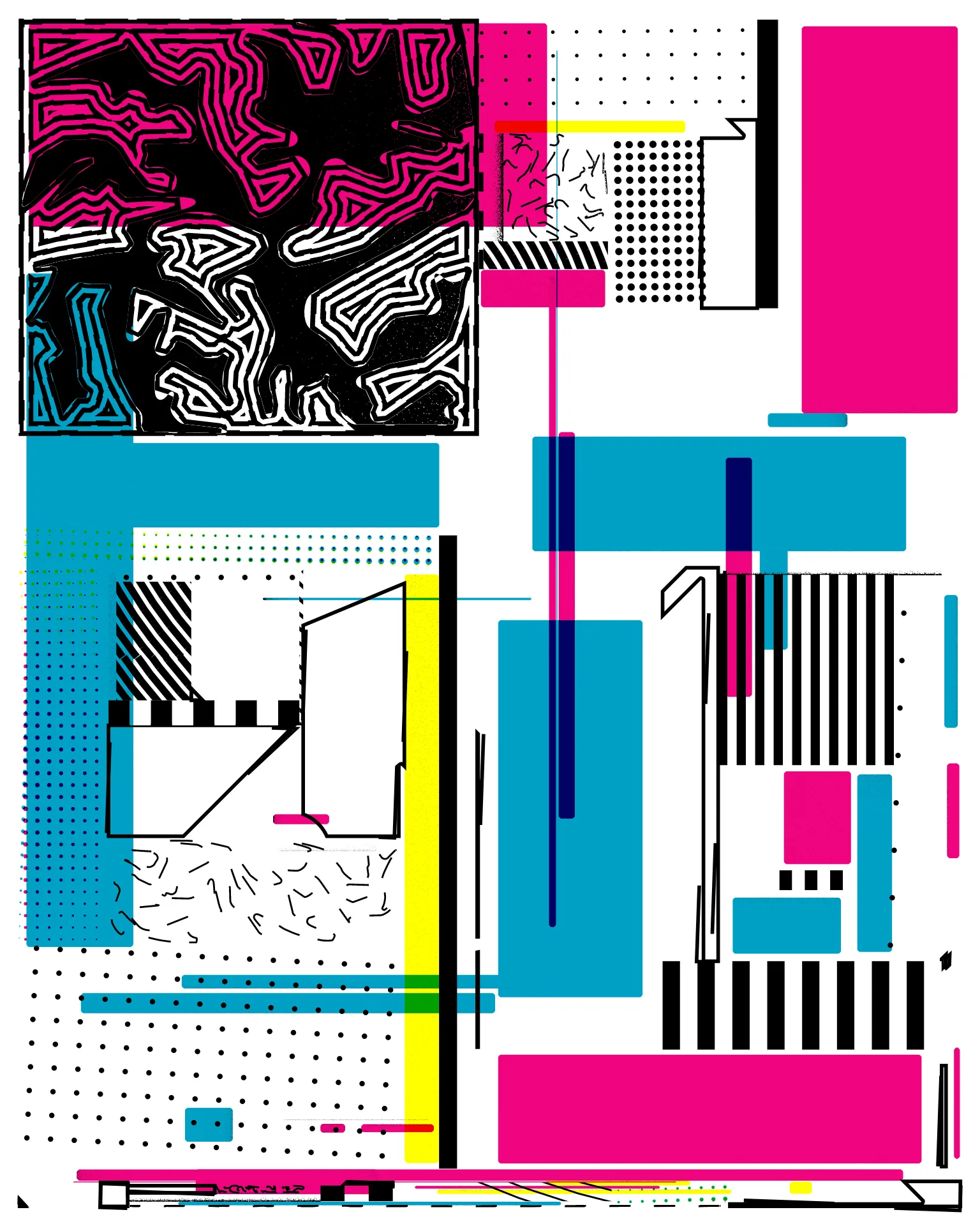 Images that are born from the combination of primitive elements: points, lines, and intersected elemental geometries. #purevisibility