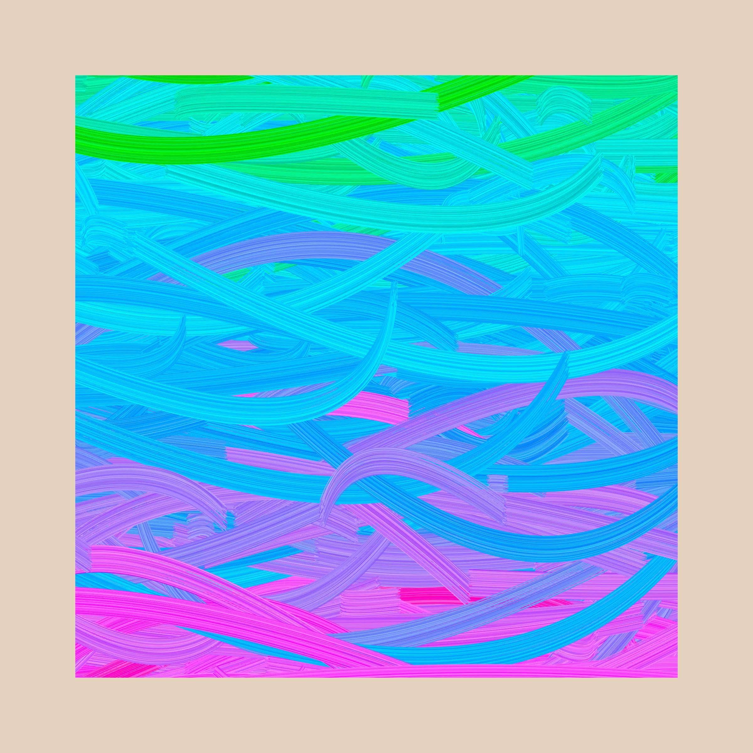 *Color Streams* is a return to my origins both personally and creatively. Simple gradients across color fields with the generative paint texture I love so much. These outputs remind me of simpler times and give me hope for our collective future. 

press "s" to save an image of the output in live mode

--


I am happy to partner with Bright Moments to bring these outputs to collectors as part of their Artist in Residence program. Available IRL at Bright Moments galleries and events around the world for the month of December 2022.