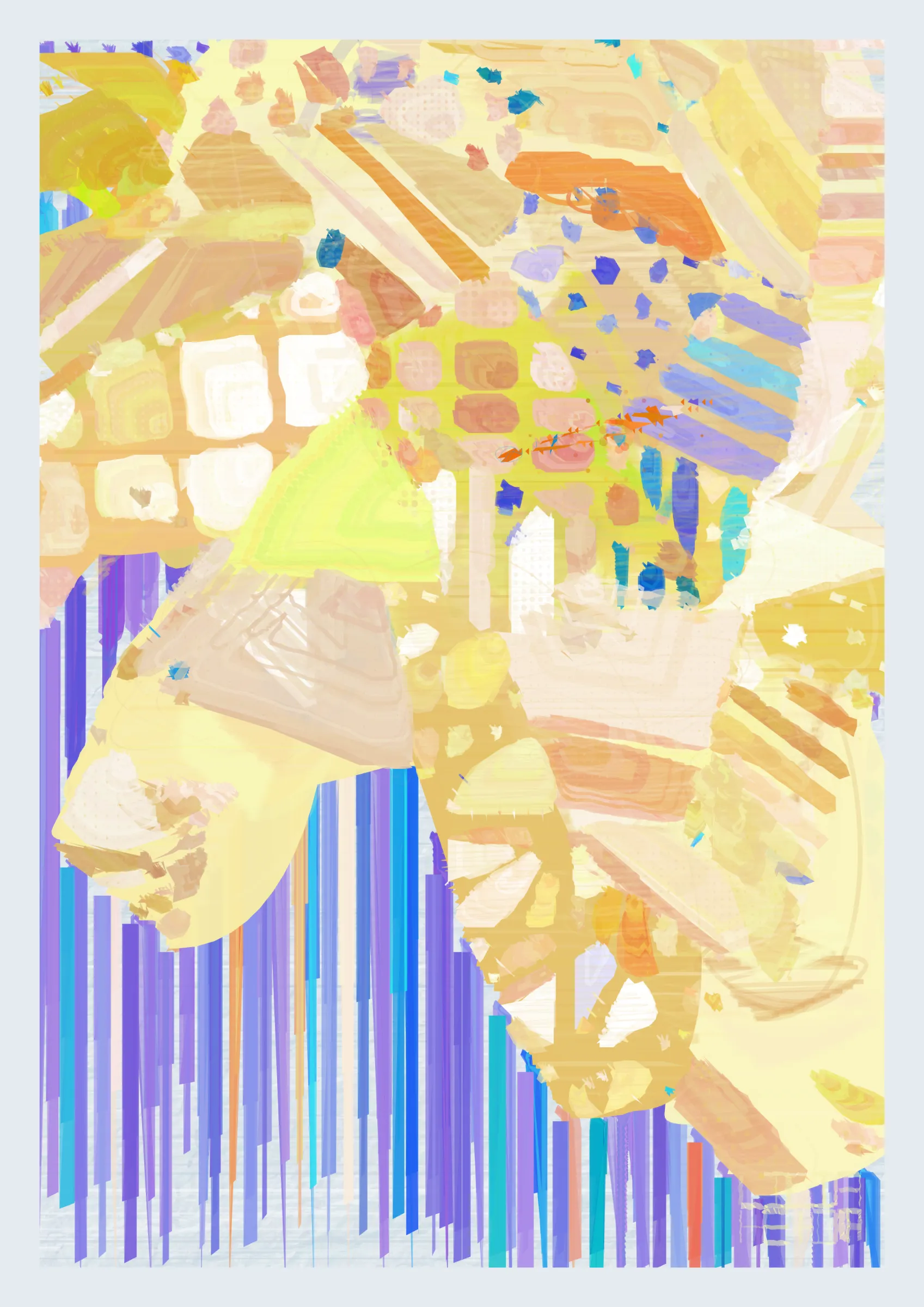 **Sparkling Goodbye** is a generative painting algorithm that celebrates all departures. It's a Farewell to the past, a Bye-Bye to the familiar, and a See-You-Later to faces that you will soon forget.

Each **Sparkling Goodbye** is meticulously loaded with machine-picked emotions, made from the finest ingredient (100% pixels, full refund if you find any impurities in our ingredient). This hands-off approach makes every single  **Sparkling Goodbye** a chaotic blend of happiness, sadness, serenity, and anxiety. With every glance, you'll discover the impulsiveness of the machine touch as you savor the delightful interplay of dramas that only a maniac generative algorithm can create.

Let **Sparkling Goodbye** create a moment for you. It will insist that goodbyes are not meant to be said with tears but with sparkling water.